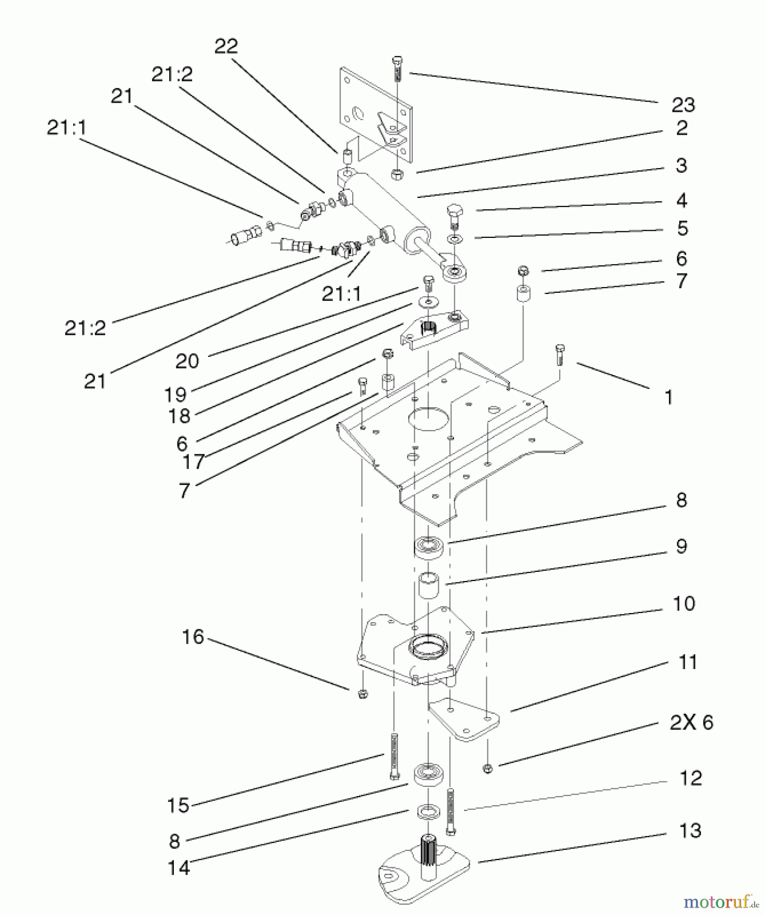  Toro Neu Mowers, Lawn & Garden Tractor Seite 1 73547 (520Lxi) - Toro 520Lxi Garden Tractor, 2001 (210000001-210999999) POWER STEERING LOWER ASSEMBLY