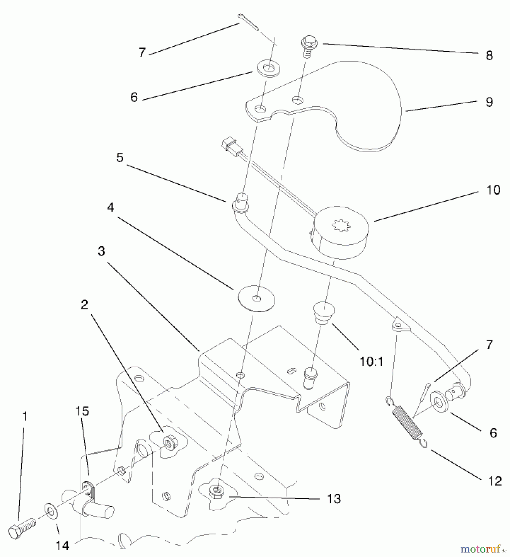  Toro Neu Mowers, Lawn & Garden Tractor Seite 1 73560 (522xi) - Toro 522xi Garden Tractor, 1998 (8900001-8999999) CRUISE CONTROL ASSEMBLY