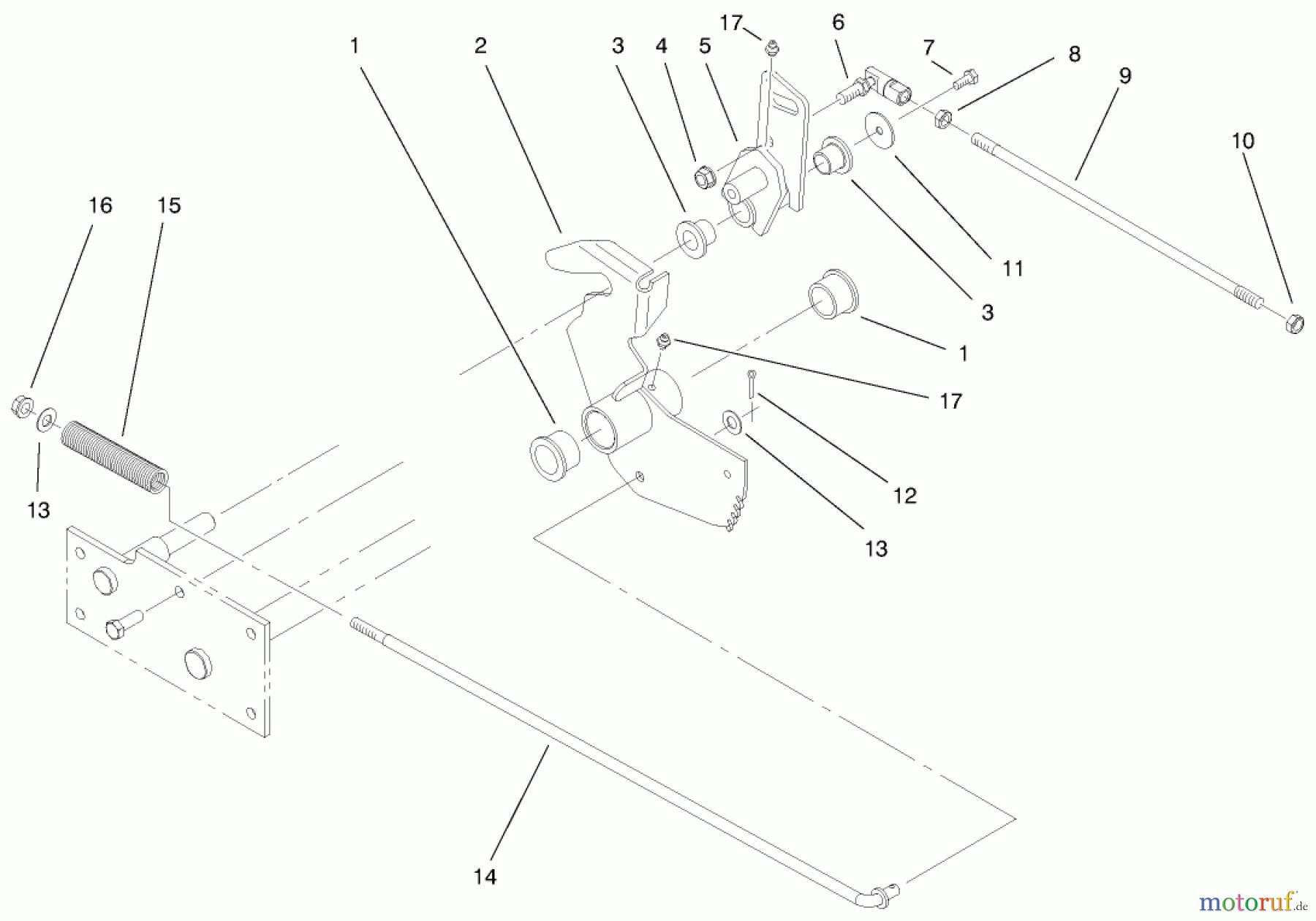  Toro Neu Mowers, Lawn & Garden Tractor Seite 1 73560 (522xi) - Toro 522xi Garden Tractor, 1998 (8900001-8999999) LOWER PARKING BRAKE ASSEMBLY