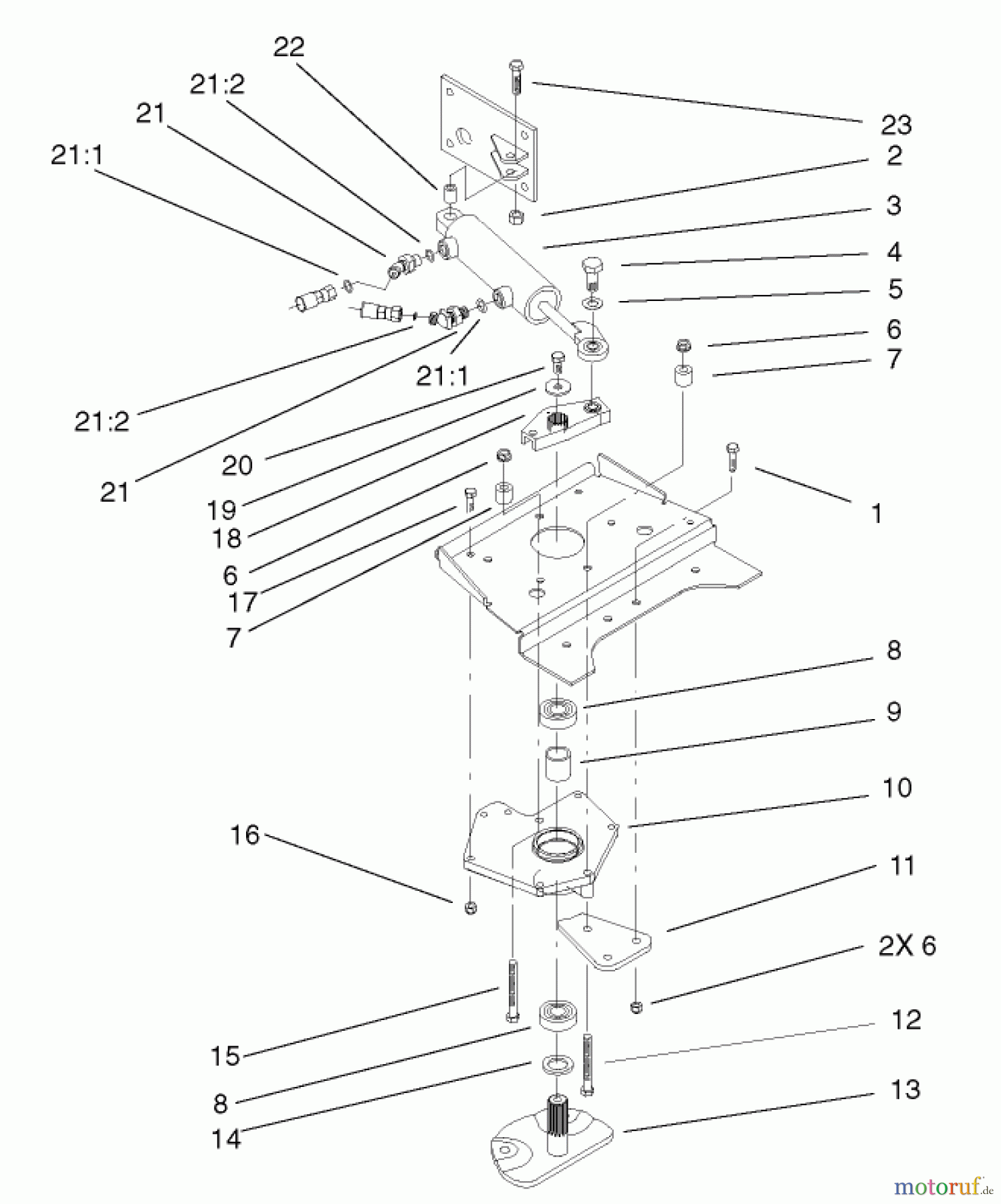 Toro Neu Mowers, Lawn & Garden Tractor Seite 1 73561 (550) - Toro 550 Garden Tractor, 2005 (250000001-250999999) POWER STEERING LOWER ASSEMBLY