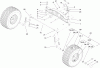 Toro 74570 (DH 210) - DH 210 Lawn Tractor, 2006 (260000001-260999999) Pièces détachées FRONT AXLE ASSEMBLY