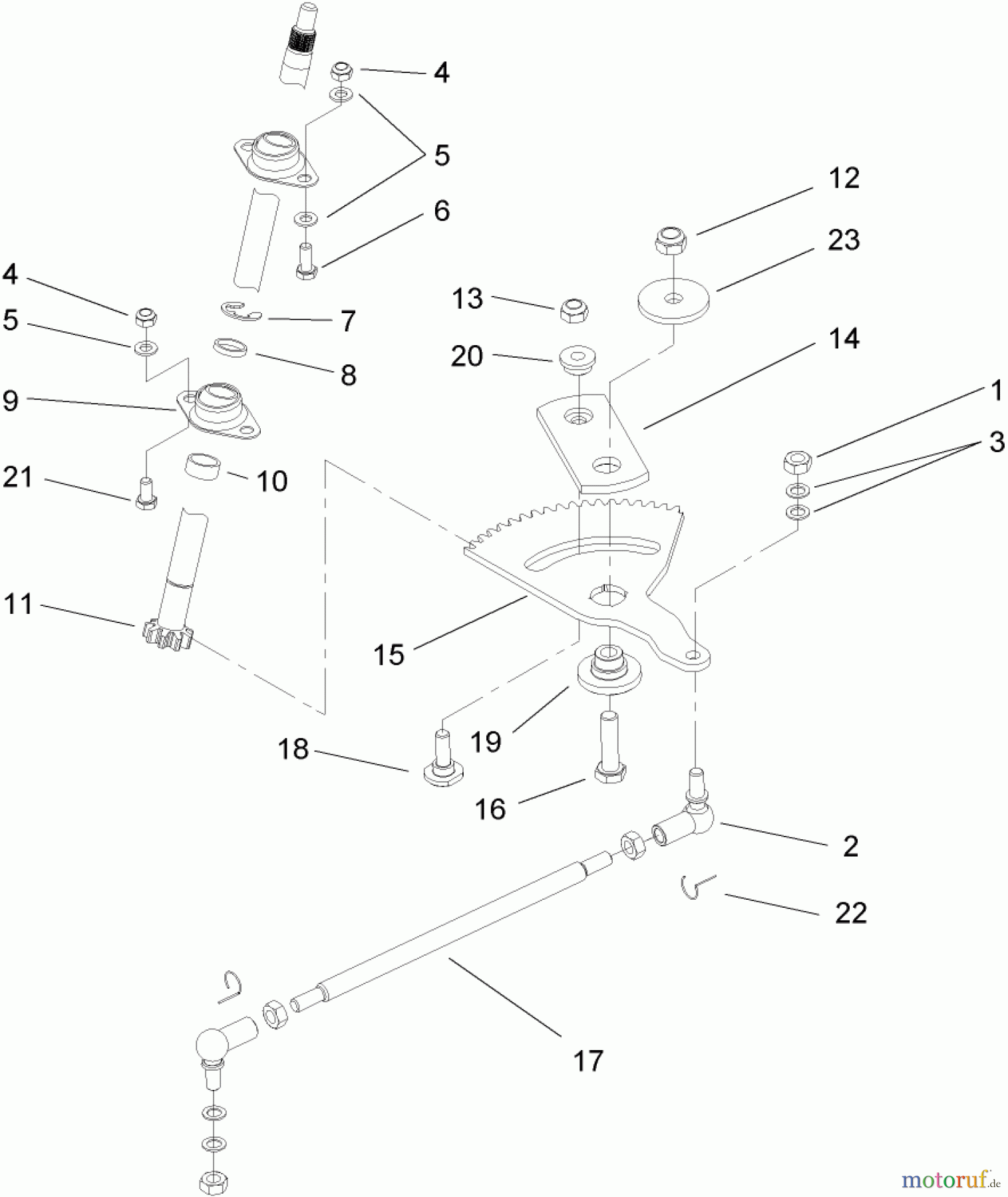  Toro Neu Mowers, Lawn & Garden Tractor Seite 1 74570 (DH 210) - Toro DH 210 Lawn Tractor, 2006 (260000001-260999999) STEERING ASSEMBLY