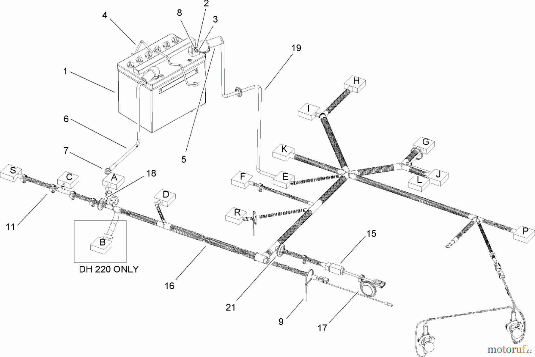  Toro Neu Mowers, Lawn & Garden Tractor Seite 1 74573 (DH 200) - Toro DH 200 Lawn Tractor, 2009 (290000481-290999999) HARNESS ASSEMBLY