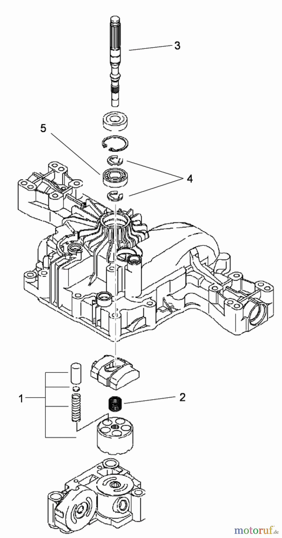  Toro Neu Mowers, Lawn & Garden Tractor Seite 1 74593 (DH 220) - Toro DH 220 Lawn Tractor, 2009 (290000001-290999999) PUMP SHAFT ASSEMBLY TRANSMISSION ASSEMBLY NO. 114-3155