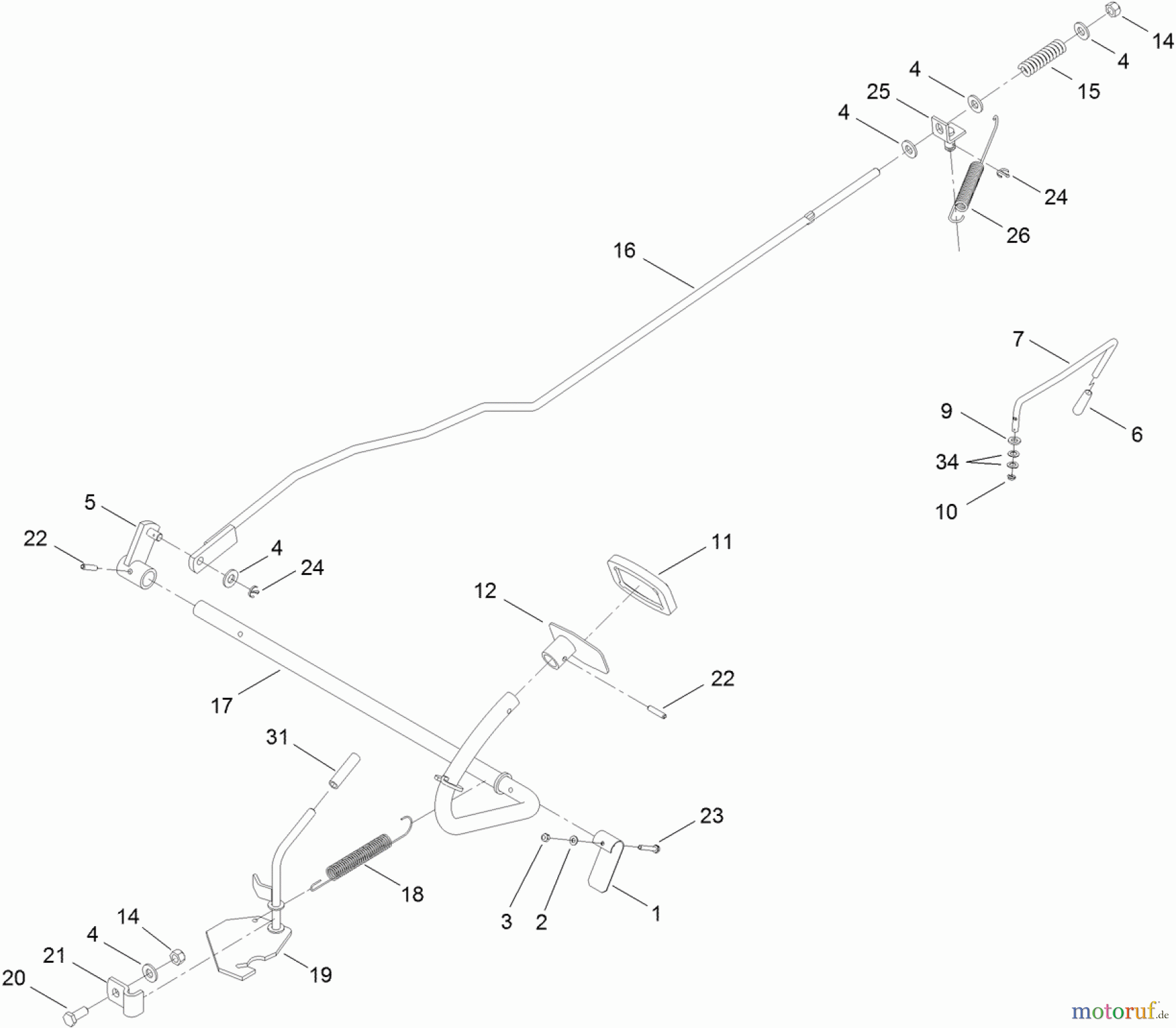  Toro Neu Mowers, Lawn & Garden Tractor Seite 1 74593 (DH 220) - Toro DH 220 Lawn Tractor, 2011 (311000401-311999999) OPERATION - BRAKE AND BYPASS ASSEMBLY