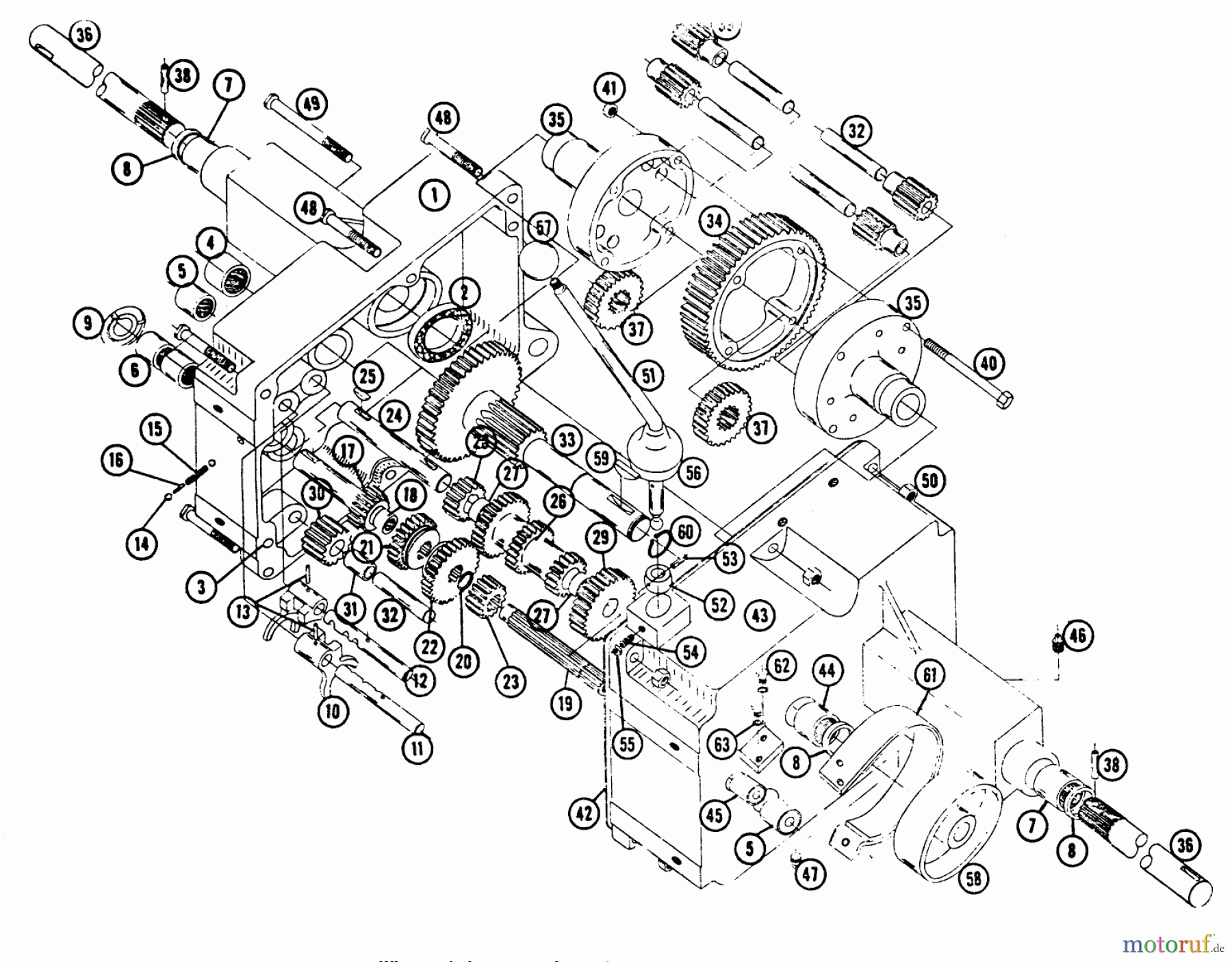 Toro Neu Mowers, Lawn & Garden Tractor Seite 2 854 - Toro 854 Tractor, 1964 TRANSMISSION PARTS LIST
