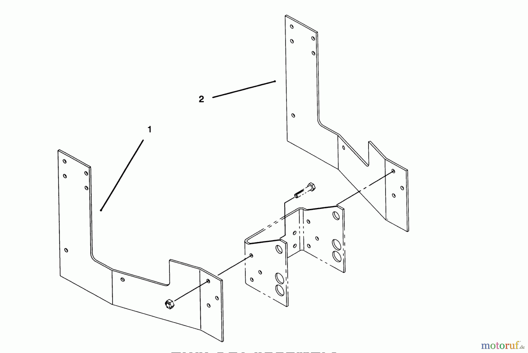  Toro Neu Accessories, Mower 93-3806 - Toro Adapter Kit, 15/16/17-44 HXL Tractors BRACKET ASSEMBLY