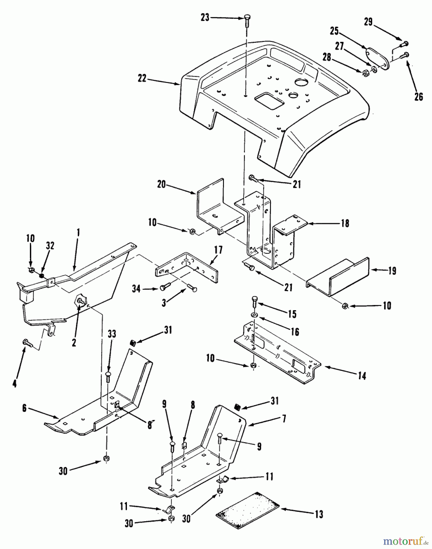  Toro Neu Mowers, Lawn & Garden Tractor Seite 2 E1-18OE01 (518-HE) - Toro 518-HE Automatic Garden Tractor, 1988 SHEET METAL AND COVERS #3