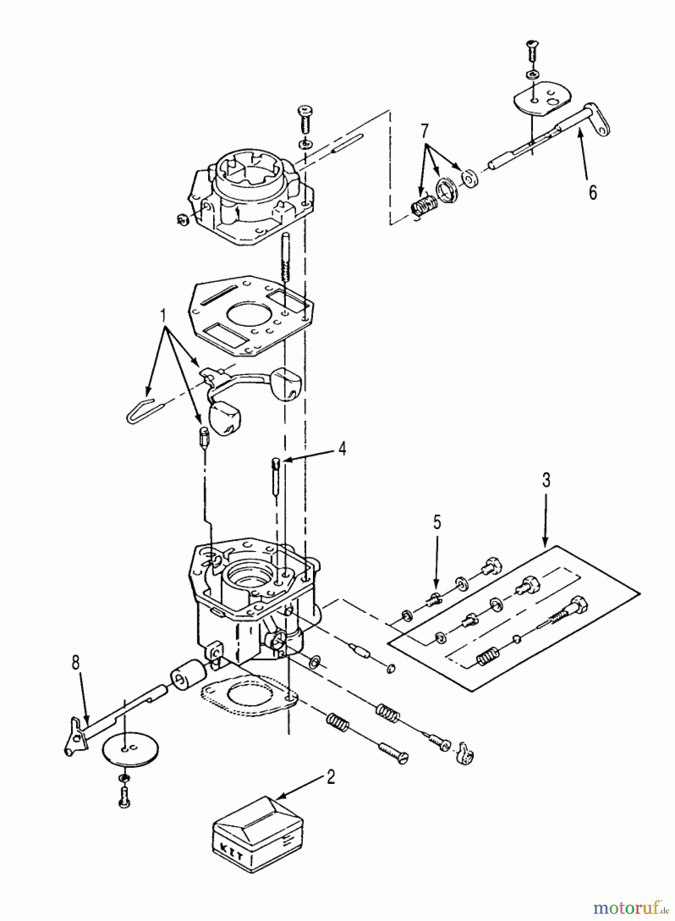 Toro Neu Mowers, Lawn & Garden Tractor Seite 2 R1-16O802 (316-8) - Toro 316-8 Garden Tractor, 1990 TORO POWER PLUS CARBURETOR COMPONENTS