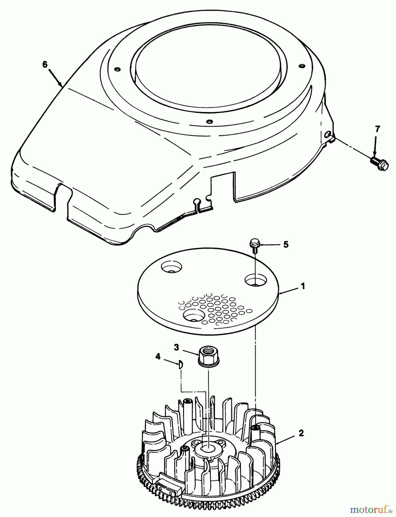  Toro Neu Mowers, Lawn & Garden Tractor Seite 2 R2-12O502 (212-5) - Toro 212-5 Tractor, 1992 (2000001-2999999) 12HP ENGINE FLYWHEEL & COVER ASSEMBLY
