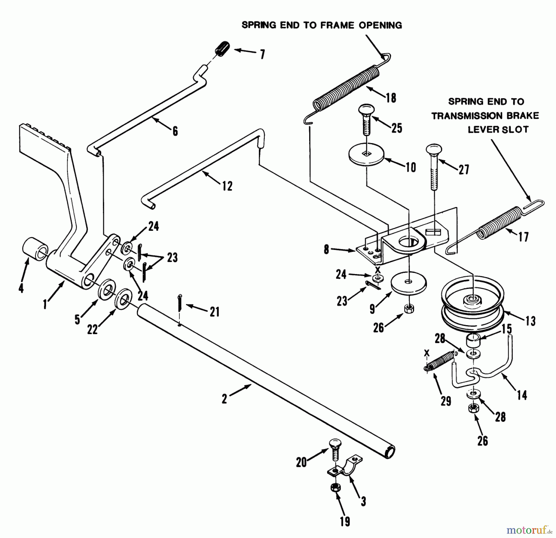  Toro Neu Mowers, Lawn & Garden Tractor Seite 2 R2-12O502 (212-5) - Toro 212-5 Tractor, 1992 (2000001-2999999) BRAKE & IDLER ASSEMBLY (212-5)