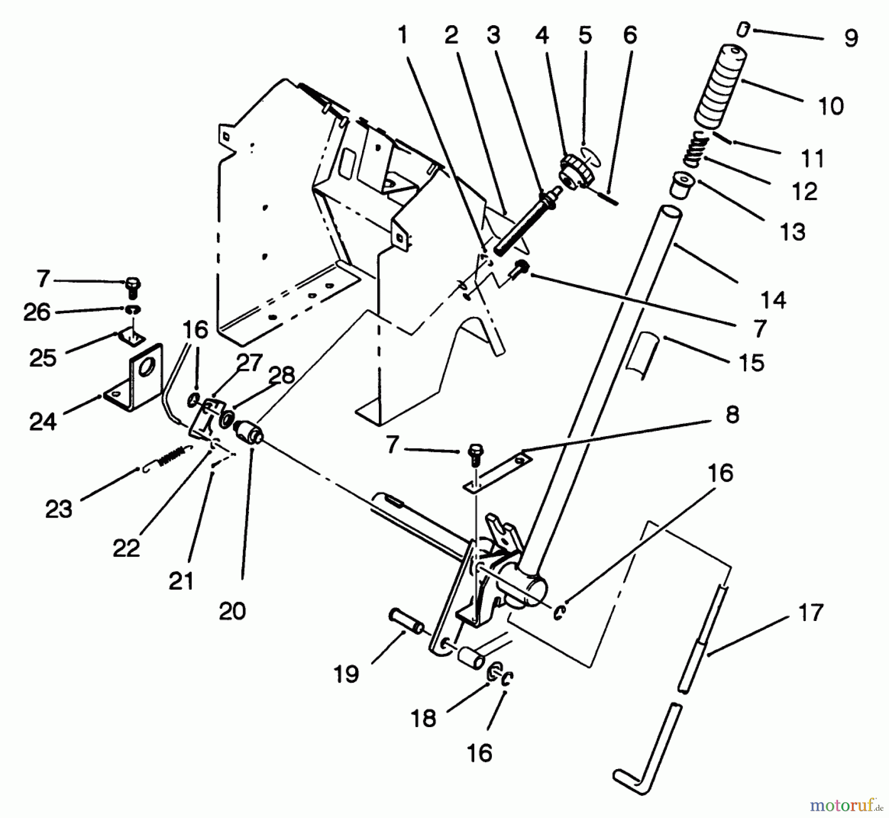  Toro Neu Mowers, Lawn & Garden Tractor Seite 2 R2-16BE01 (246-H) - Toro 246-H Yard Tractor, 1992 (2000001-2999999) LIFT BAR LINKAGE ASSEMBLY