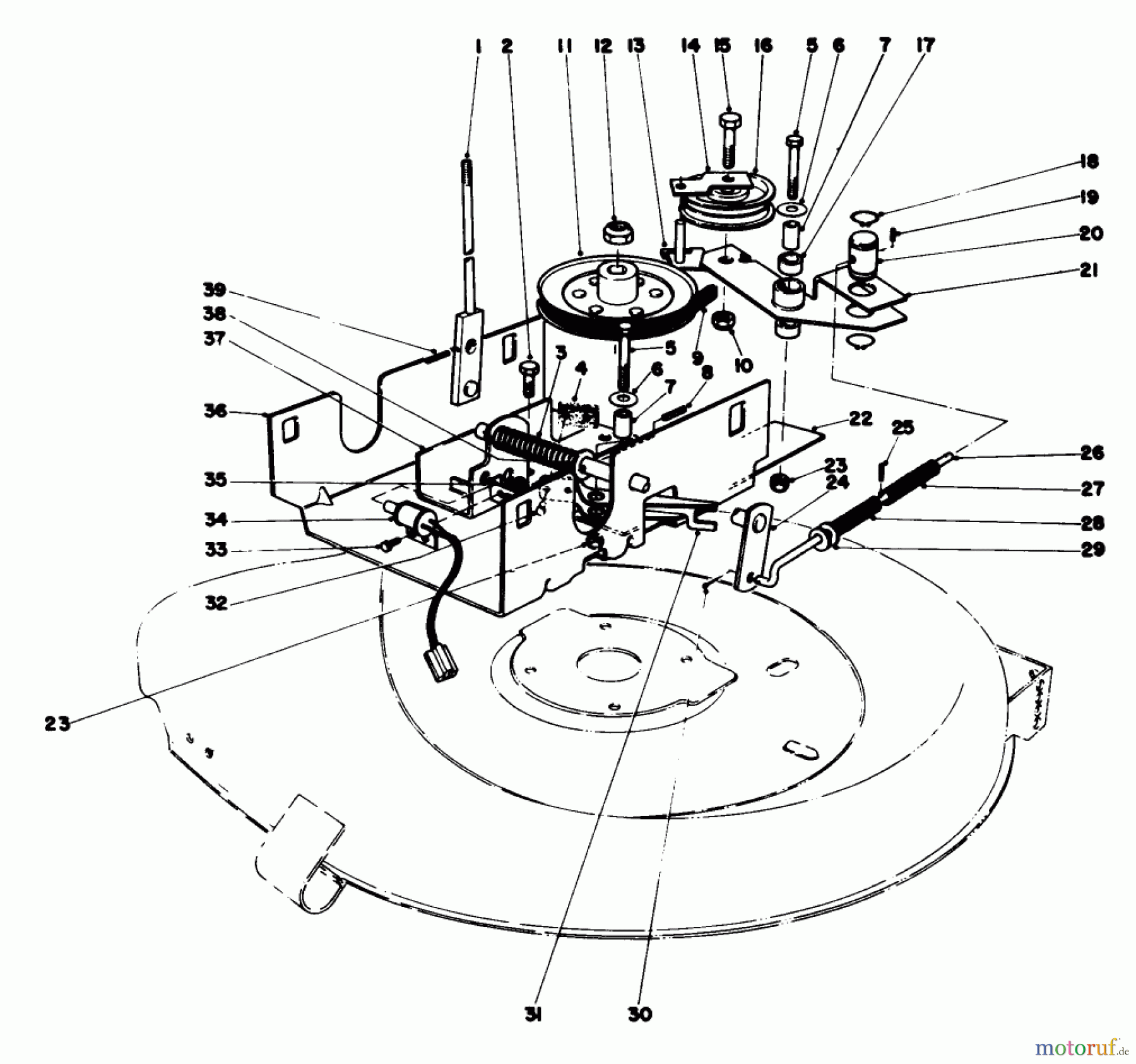  Toro Neu Mowers, Rear-Engine Rider 56125 (7-25) - Toro 7-25 Rear Engine Rider, 1984 (4000001-4999999) BLADE DRIVE ASSEMBLY