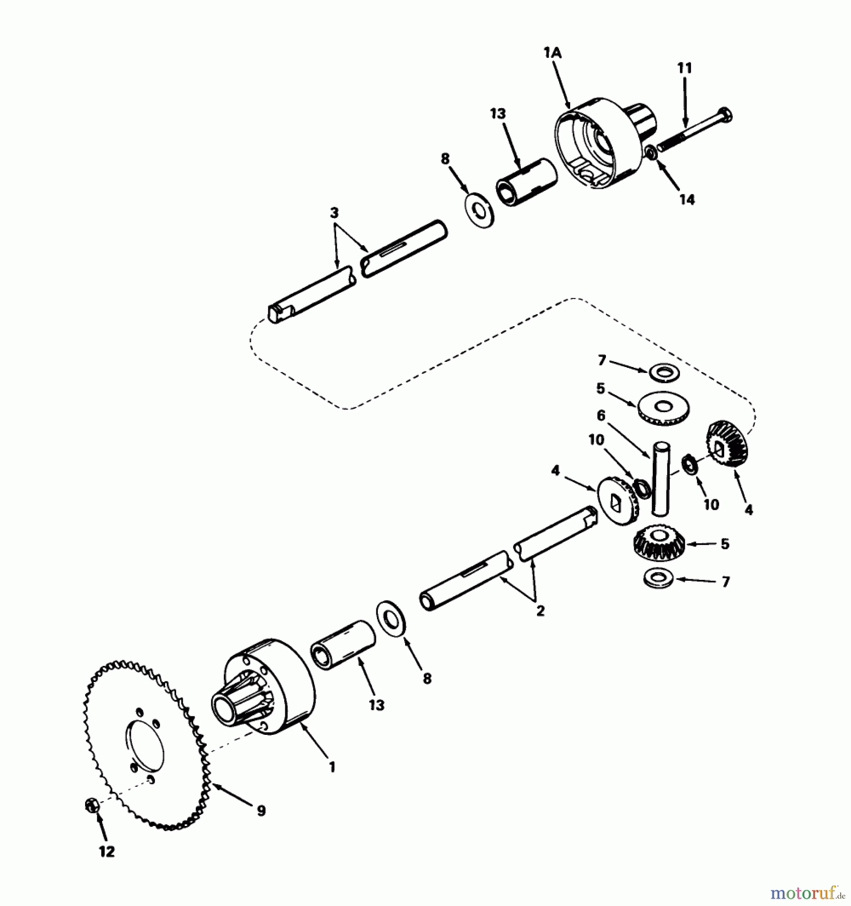 Toro Neu Mowers, Rear-Engine Rider 56125 (7-25) - Toro 7-25 Rear Engine Rider, 1985 (5000001-5999999) DIFFERENTIAL ASSEMBLY