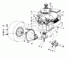 Toro 56125 (7-25) - 7-25 Rear Engine Rider, 1985 (5000001-5999999) Ersatzteile ENGINE AND AXLE ASSEMBLY