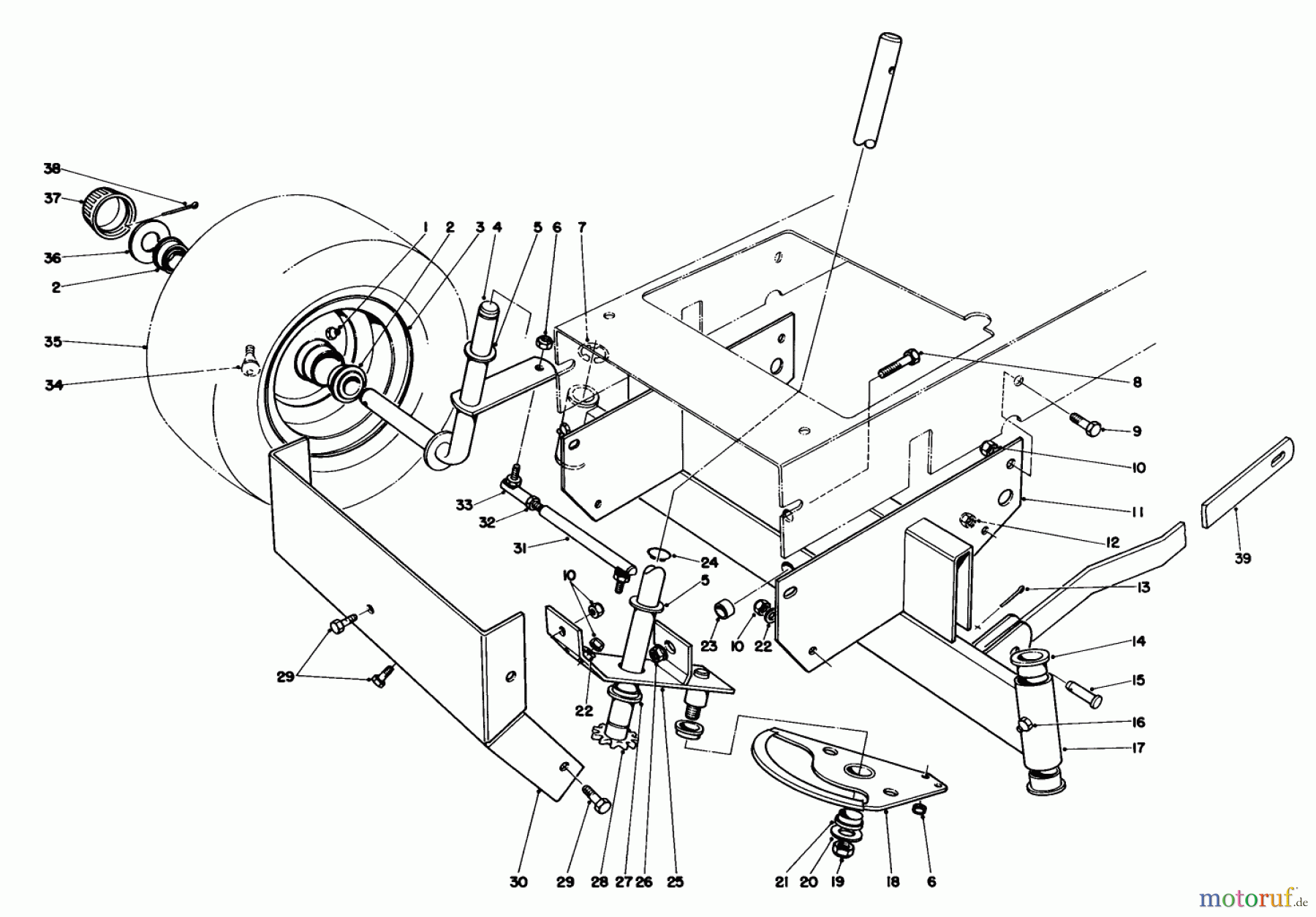  Toro Neu Mowers, Rear-Engine Rider 56155 (11-32) - Toro 11-32 Rear Engine Rider, 1983 (3000001-3999999) FRONT AXLE ASSEMBLY