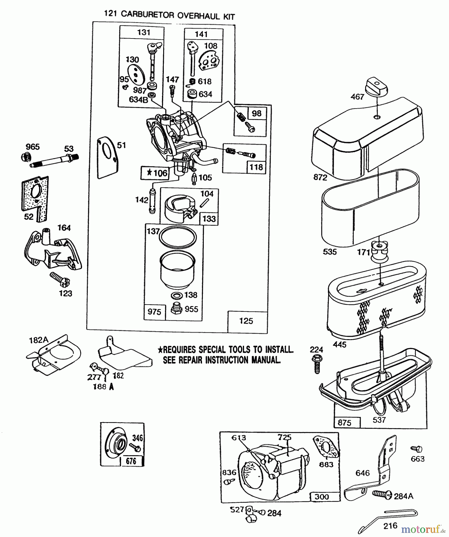  Toro Neu Mowers, Rear-Engine Rider 56177 (12-32) - Toro 12-32 Rear Engine Rider, 1991 (1000001-1999999) BRIGGS & STRATTON MODEL NO. 286707-0119-01 (CONT.