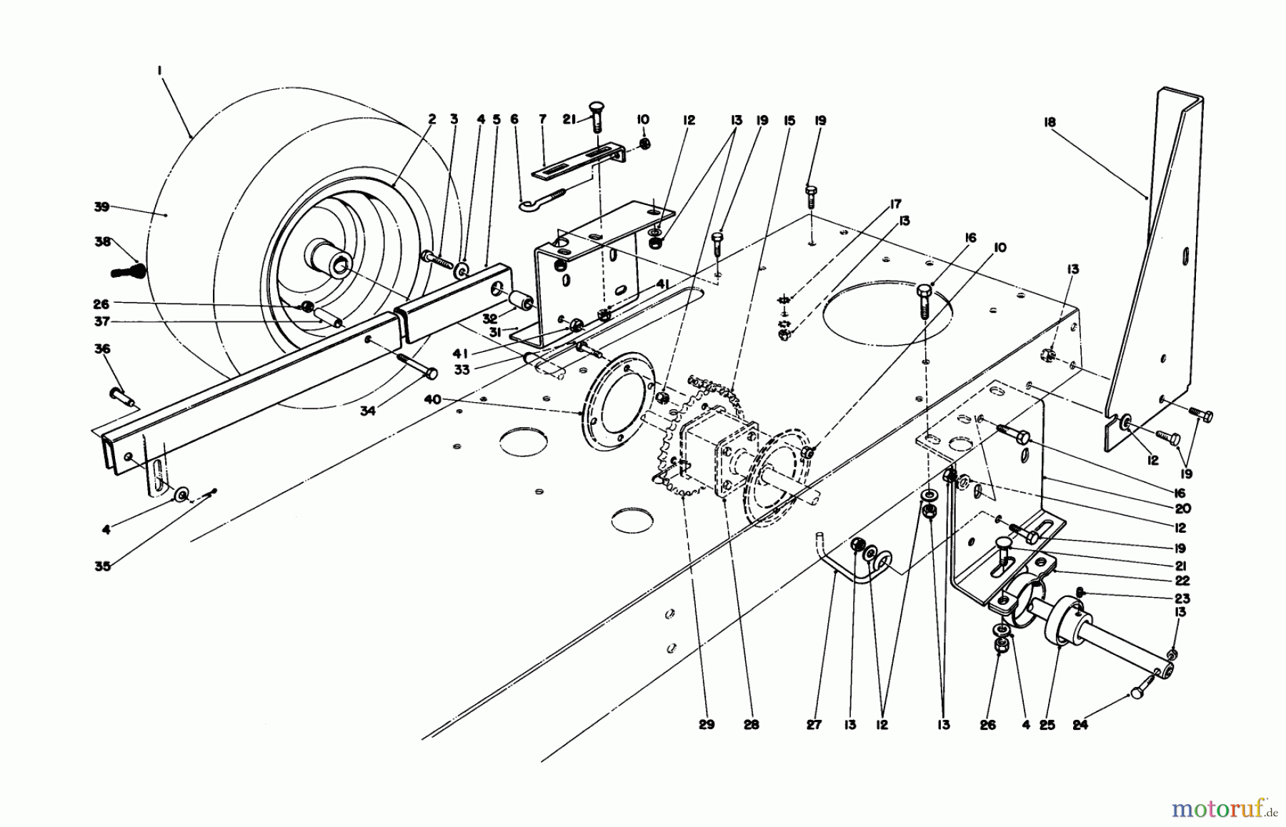 Toro Neu Mowers, Rear-Engine Rider 56190 (10-32) - Toro 10-32 Recycler Rider, 1991 (1000001-1999999) REAR AXLE ASSEMBLY