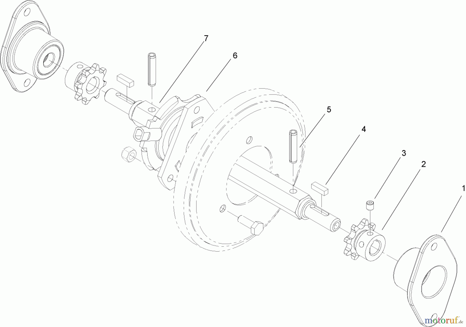 Toro Neu Accessories, Snow 108-7318 - Toro Clutch-Drive Hex Shaft Service Kit, 2005 and Before Power Max Snowthrower CLUTCH-DRIVE HEX SHAFT ASSEMBLY