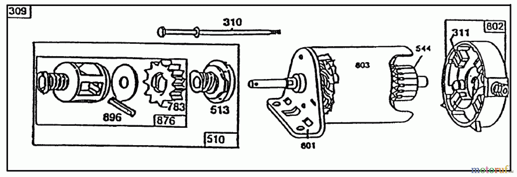  Toro Neu Mowers, Rear-Engine Rider 70060 (8-25) - Toro 8-25 Rear Engine Rider, 1995 (59000001-59999999) STARTER-BRIGGS & STRATTON NO. 195707-0121-01