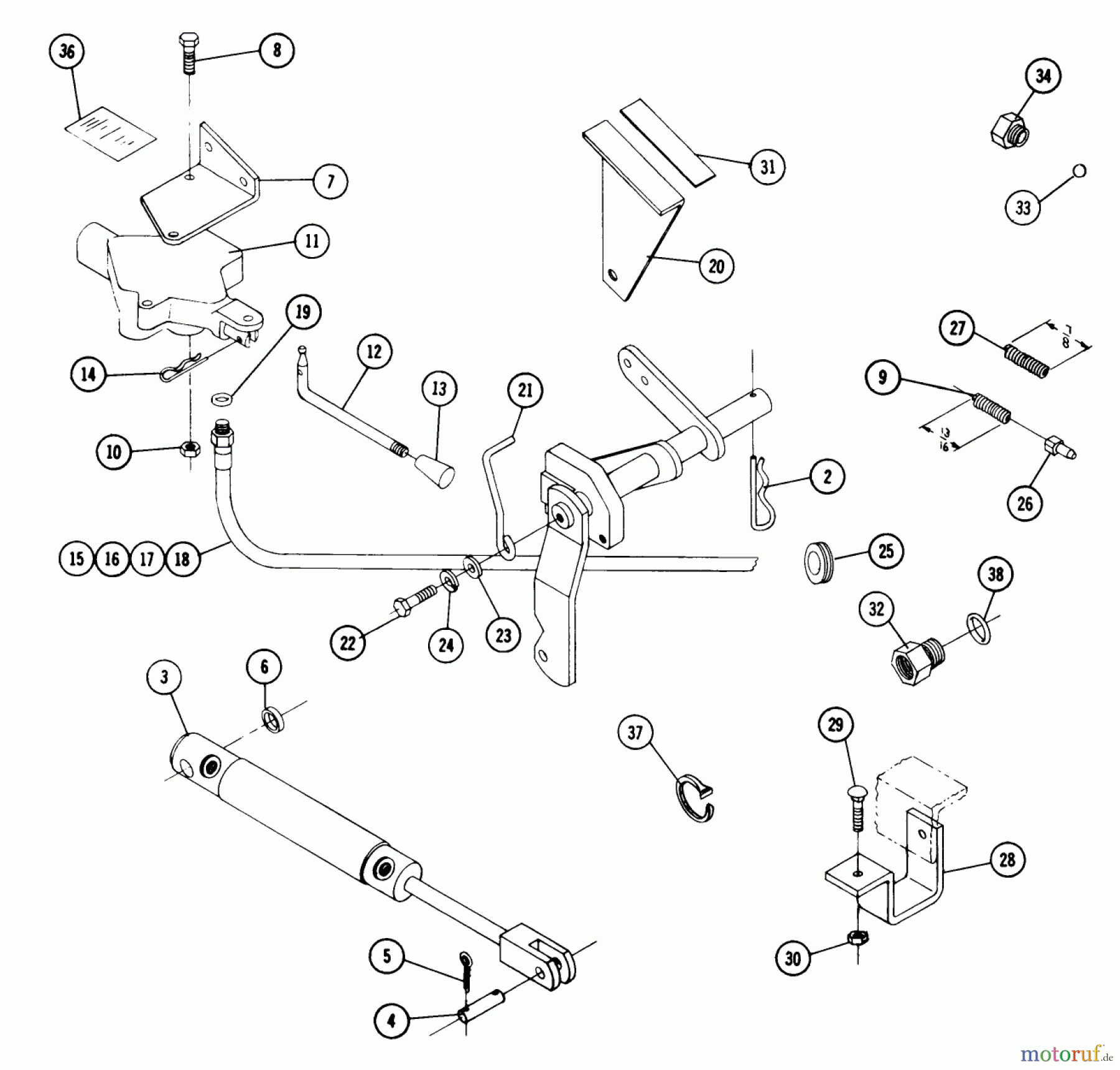  Toro Neu Accessories 84112 - Toro Hydraulic Lift, 1974 PARTS LIST
