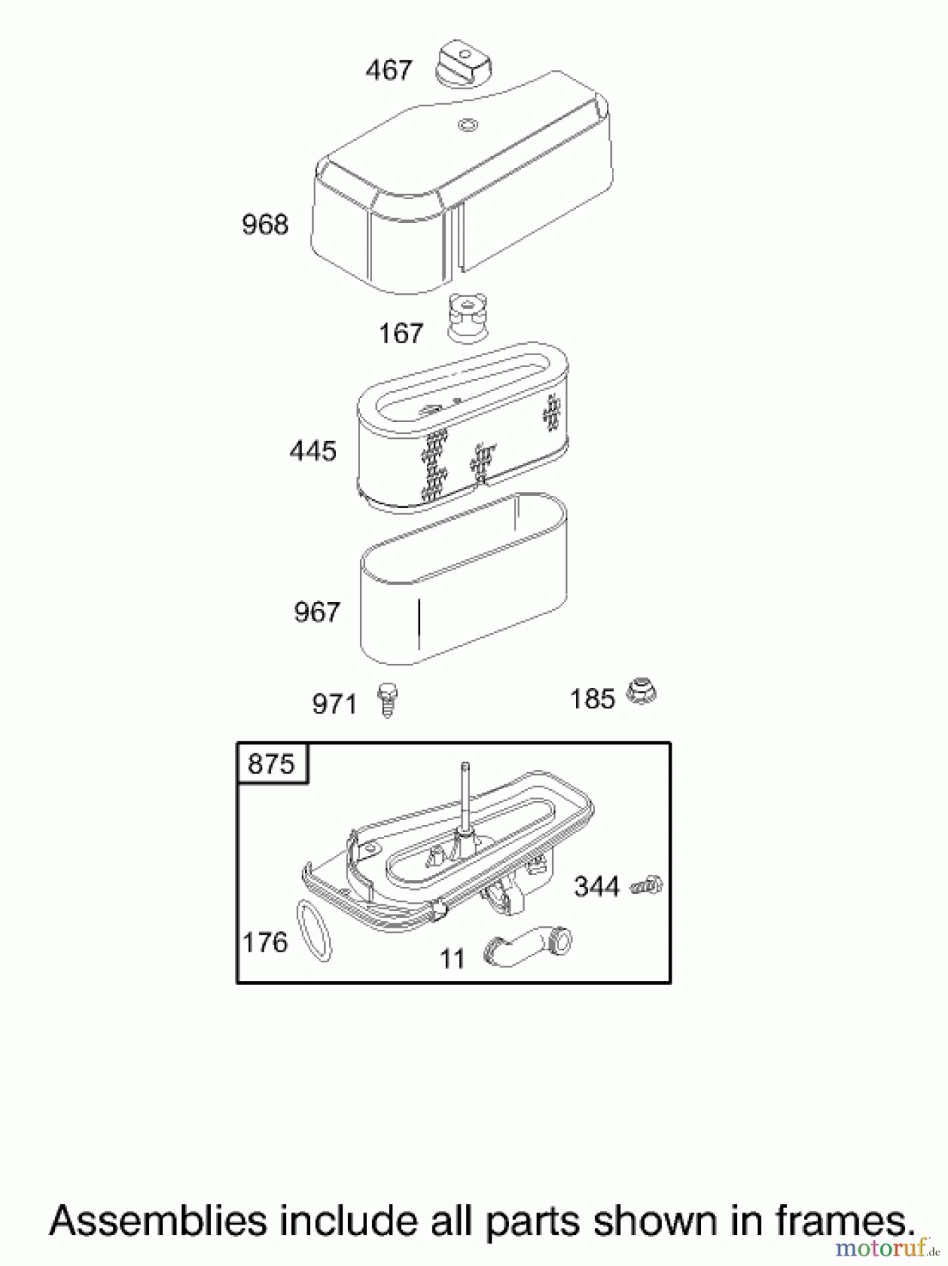 Toro Neu Mowers, Rear-Engine Rider 70125 (13-32G) - Toro 13-32G Rear Engine Rider, 2003 (230000001-230999999) AIR CLEANER ASSEMBLY ENGINE BRIGGS AND STRATTON MODEL 28M707-1127-E1