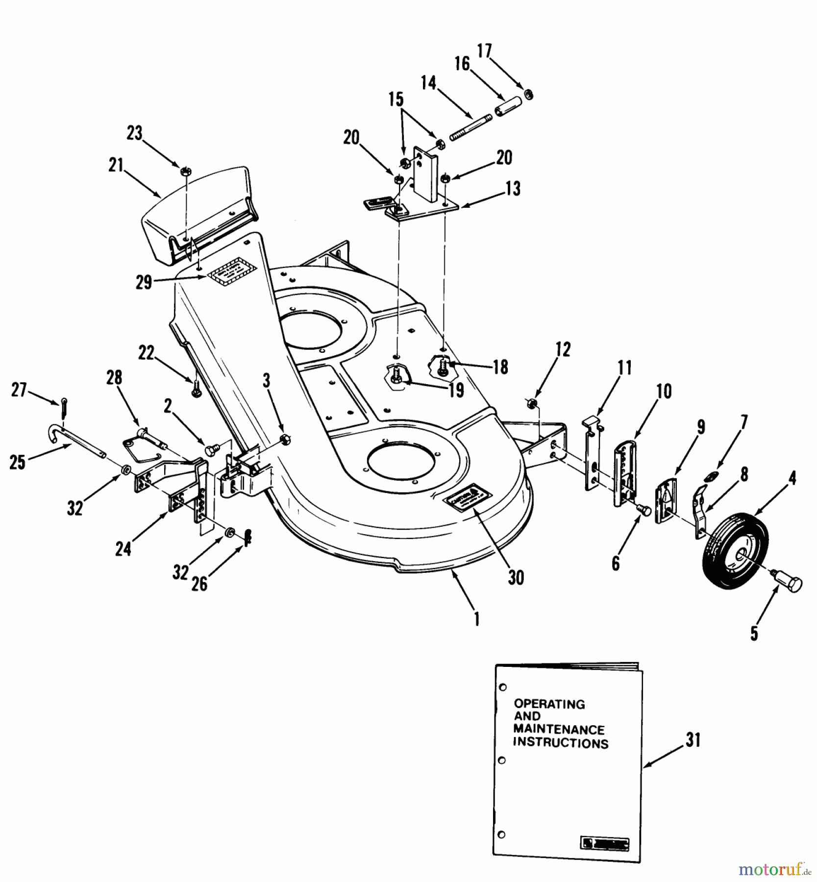 Toro Neu Mowers, Rear-Engine Rider A3-053201 (RR-532) - Toro RR-532 5-Speed Rear Engine Rider, 1982 32 IN/81 CM MOWER DECK-5 HP RIDER