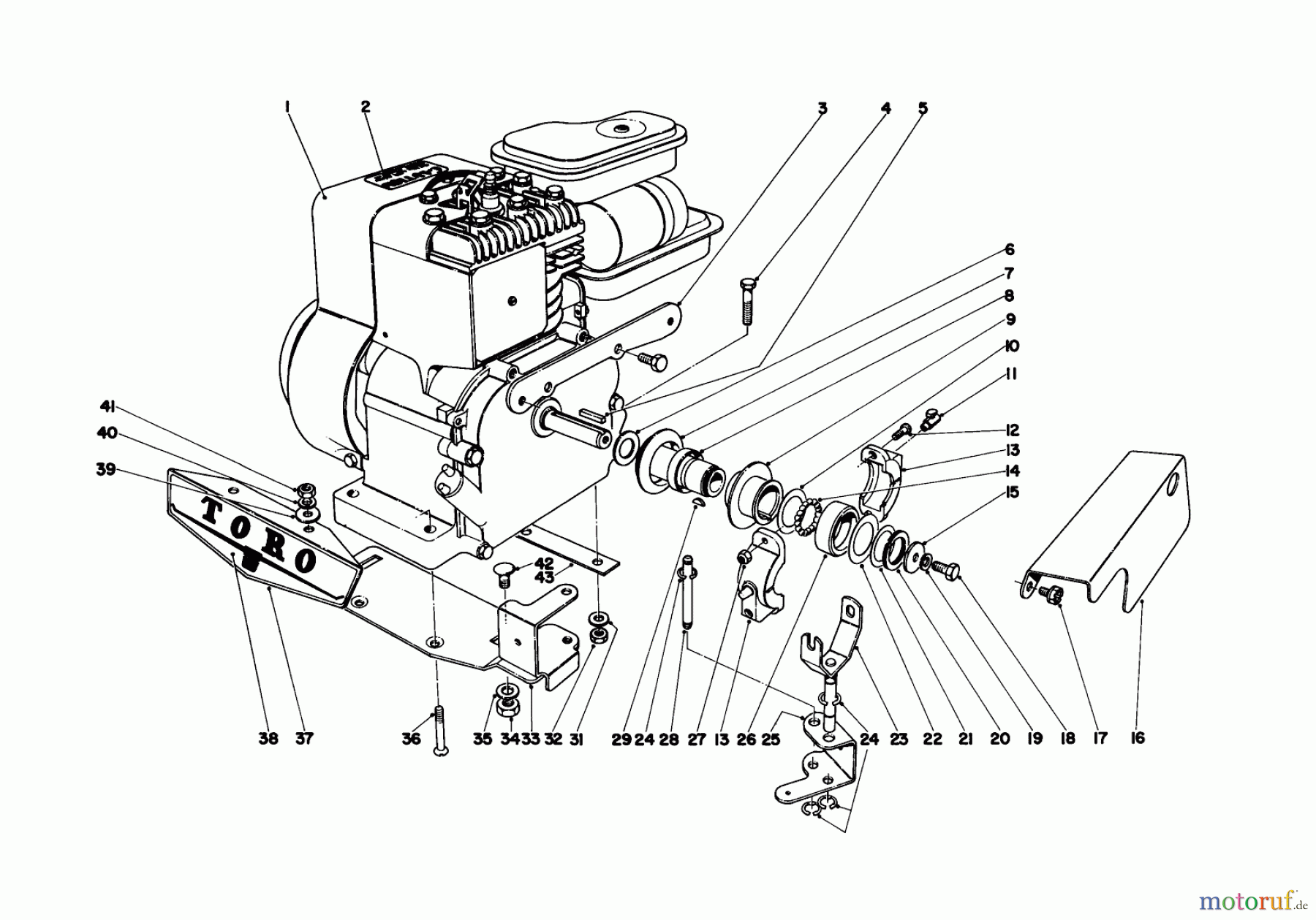  Toro Neu Mowers, Walk-Behind Seite 1 10323 - Toro Sportlawn Lawnmower, 1971 (1000001-1999999) ENGINE ASSEMBLY