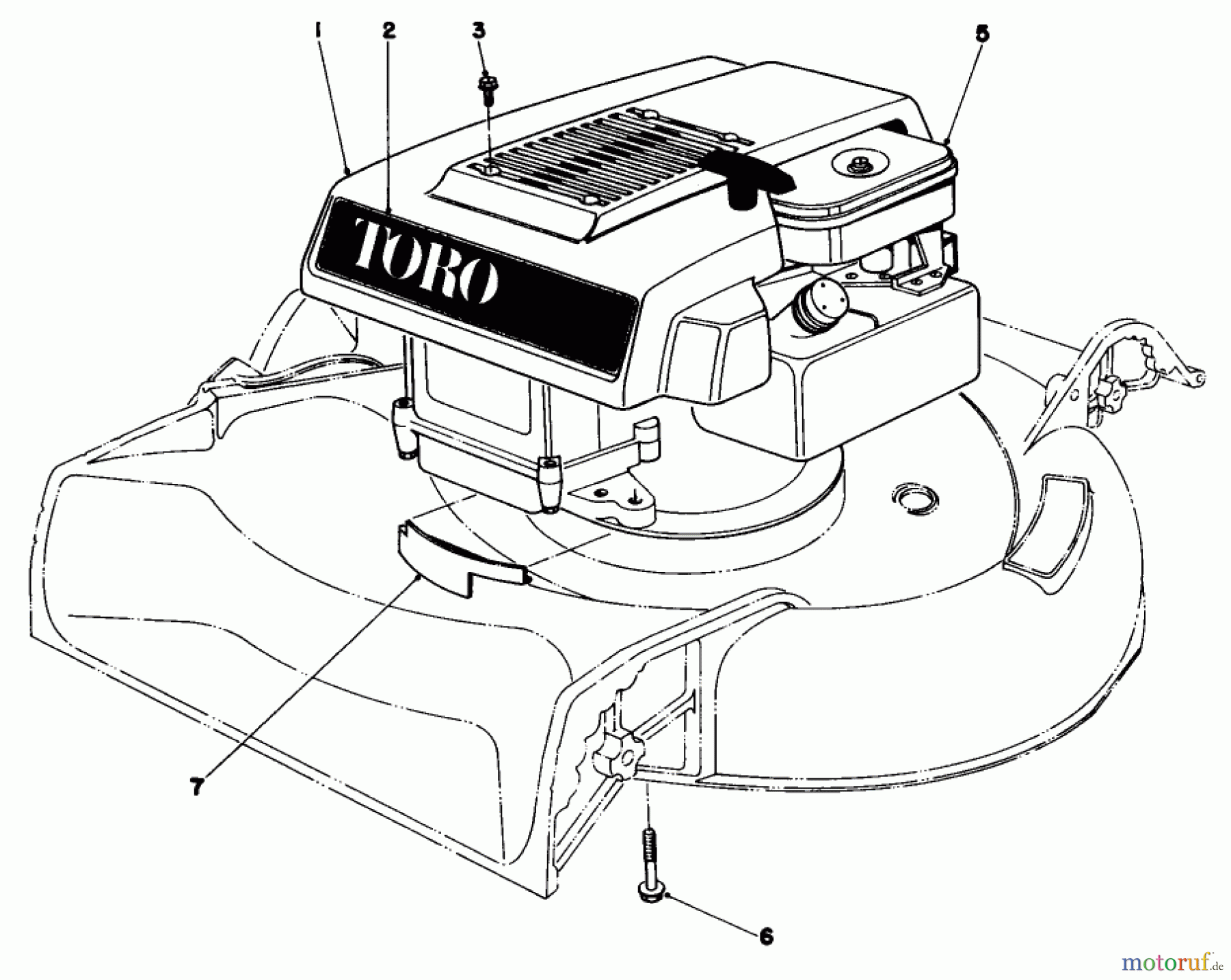  Toro Neu Mowers, Walk-Behind Seite 1 16009 - Toro Whirlwind II Lawnmower, 1979 (9000001-9999999) ENGINE ASSEMBLY MODEL 16009 AND 16113