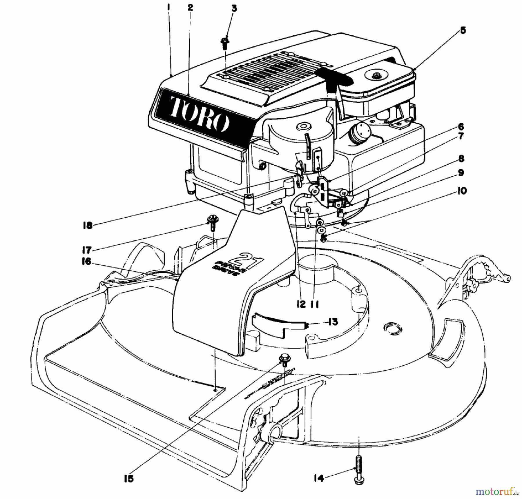  Toro Neu Mowers, Walk-Behind Seite 1 16113 - Toro Whirlwind II Lawnmower, 1979 (9000001-9999999) ENGINE ASSEMBLY MODEL 16277