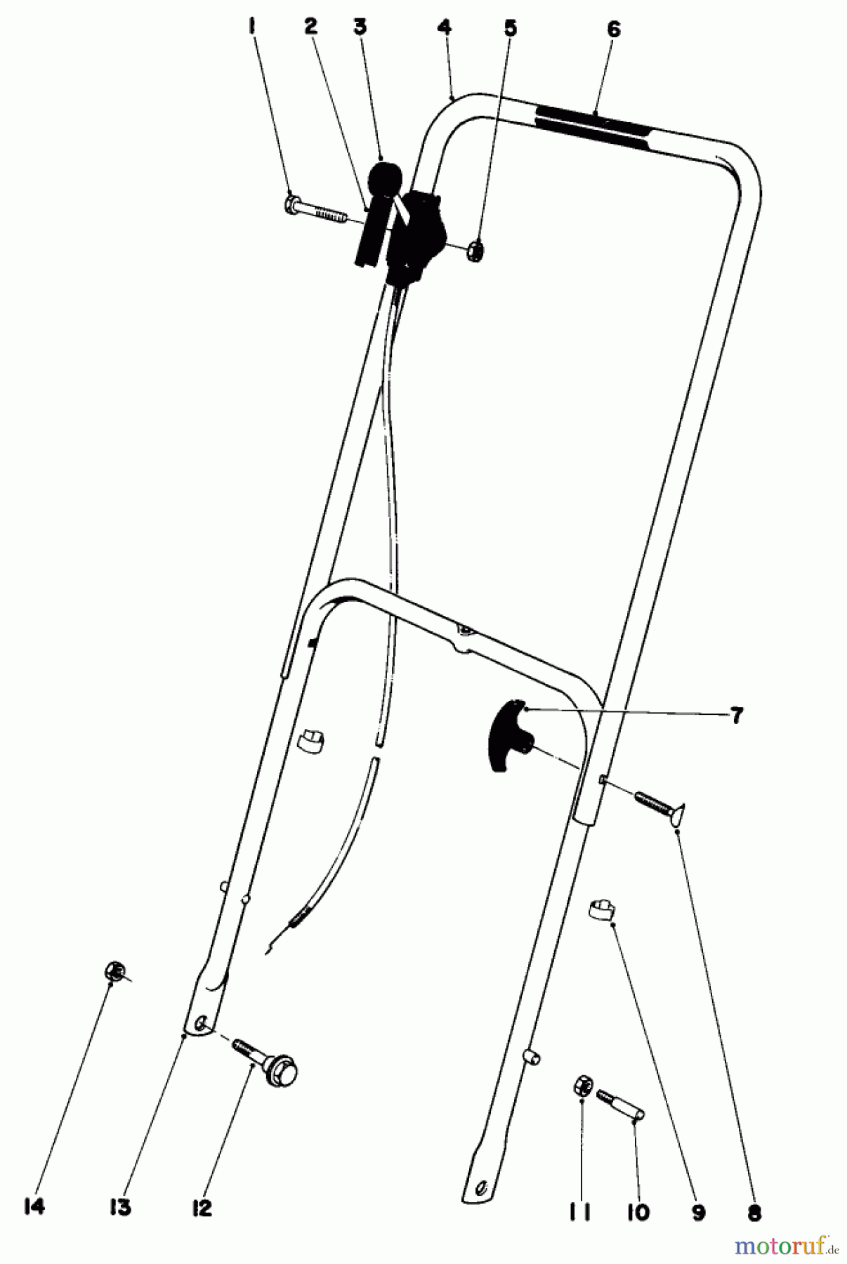  Toro Neu Mowers, Walk-Behind Seite 1 16277 - Toro Whirlwind Lawnmower, 1979 (9000001-9999999) HANDLE ASSEMBLY MODEL 16009 AND 16113