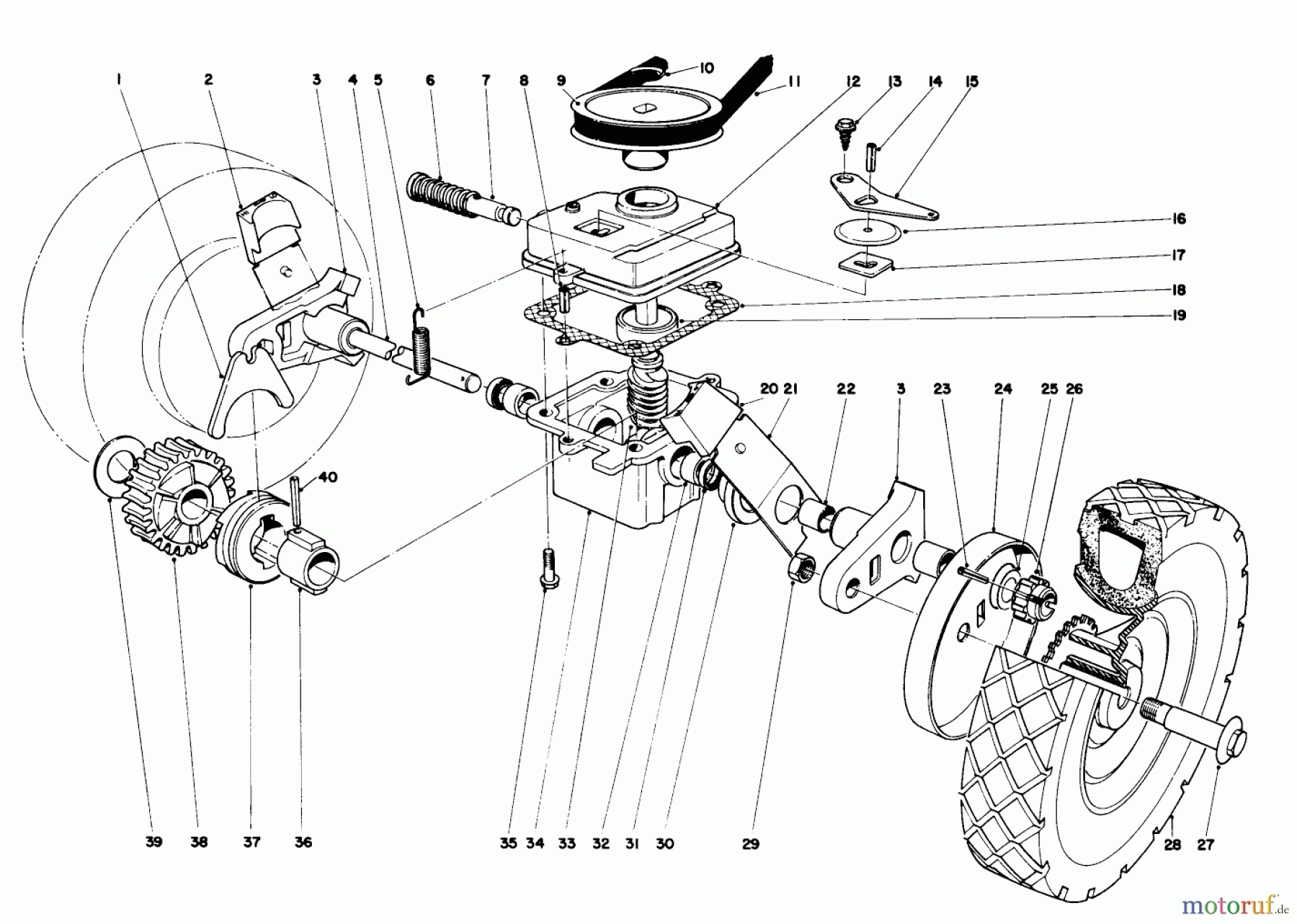  Toro Neu Mowers, Walk-Behind Seite 1 16273 - Toro Whirlwind Lawnmower, 1974 (4000001-4999999) GEAR BOX ASSEMBLY