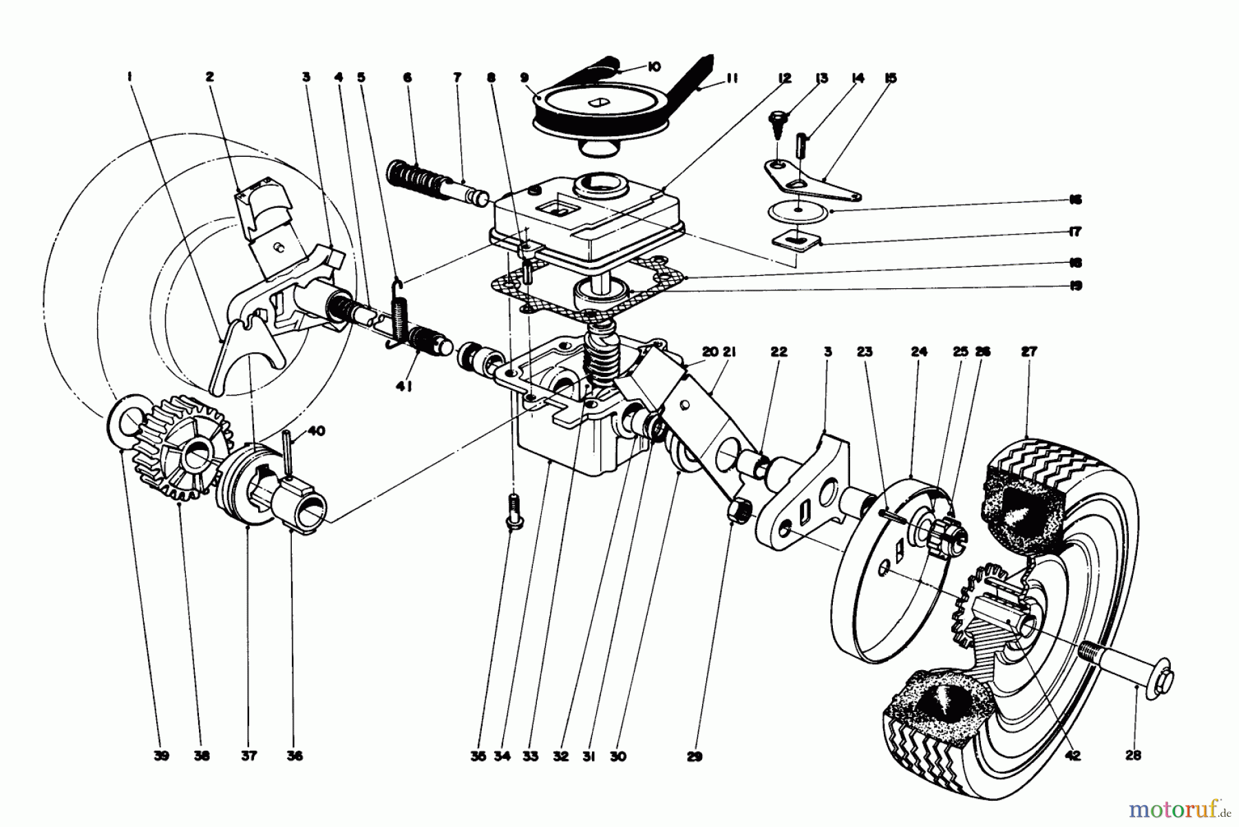  Toro Neu Mowers, Walk-Behind Seite 1 16073 - Toro Whirlwind Lawnmower, 1975 (5000001-5999999) GEAR BOX ASSEMBLY
