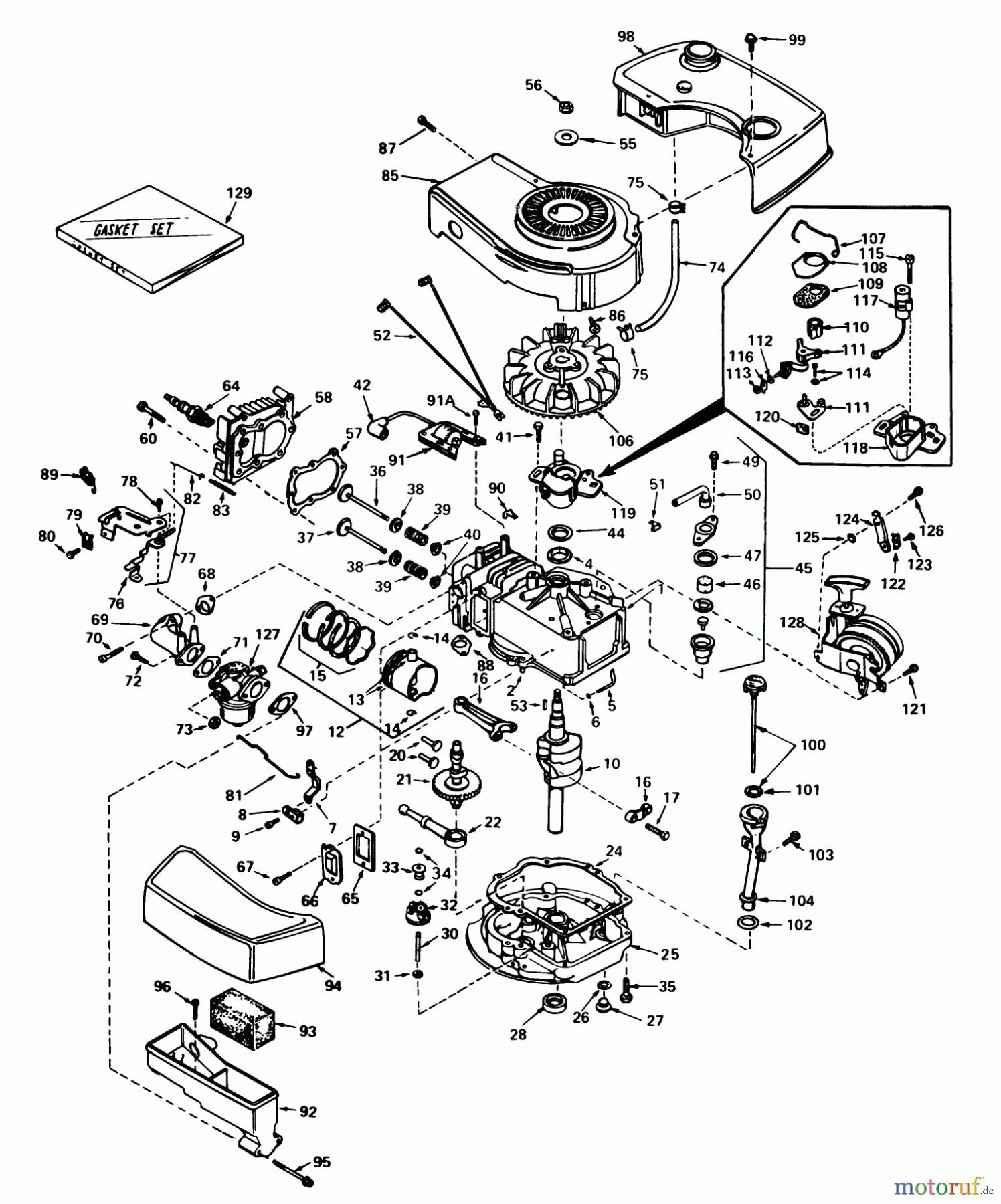  Toro Neu Mowers, Walk-Behind Seite 1 16165 - Toro Lawnmower, 1980 (0000001-0999999) ENGINE TECUMSEH MODEL NO. TNT 100-10071C