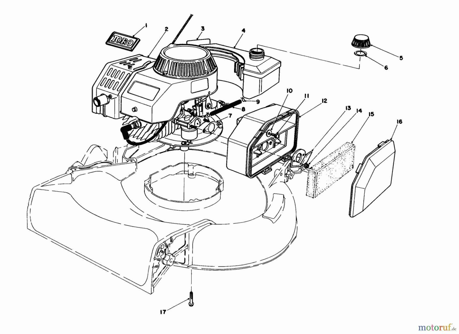  Toro Neu Mowers, Walk-Behind Seite 1 16202 - Toro Lawnmower, 1984 (4000001-4999999) ENGINE ASSEMBLY