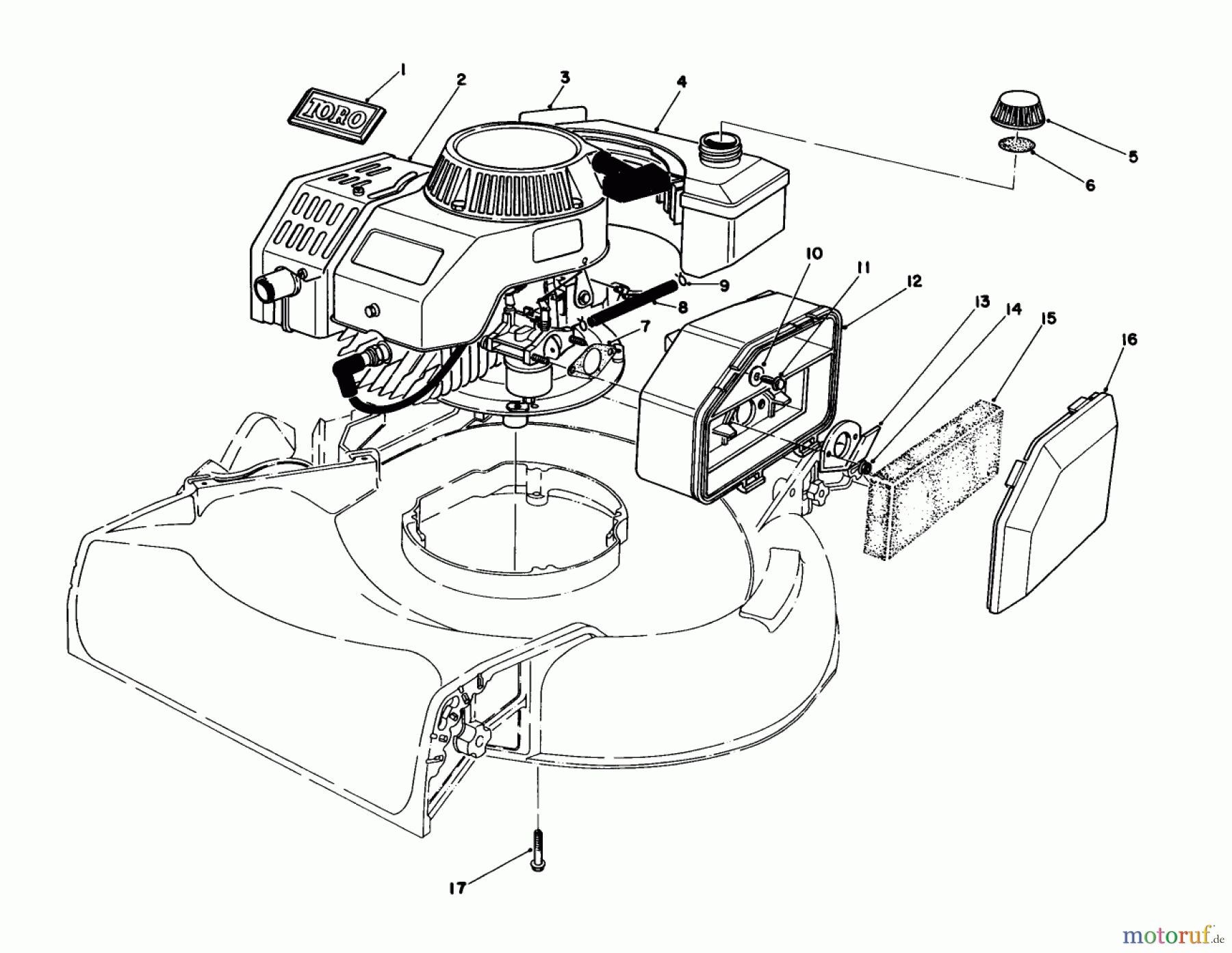  Toro Neu Mowers, Walk-Behind Seite 1 16202C - Toro Lawnmower, 1985 (5000001-5999999) ENGINE ASSEMBLY