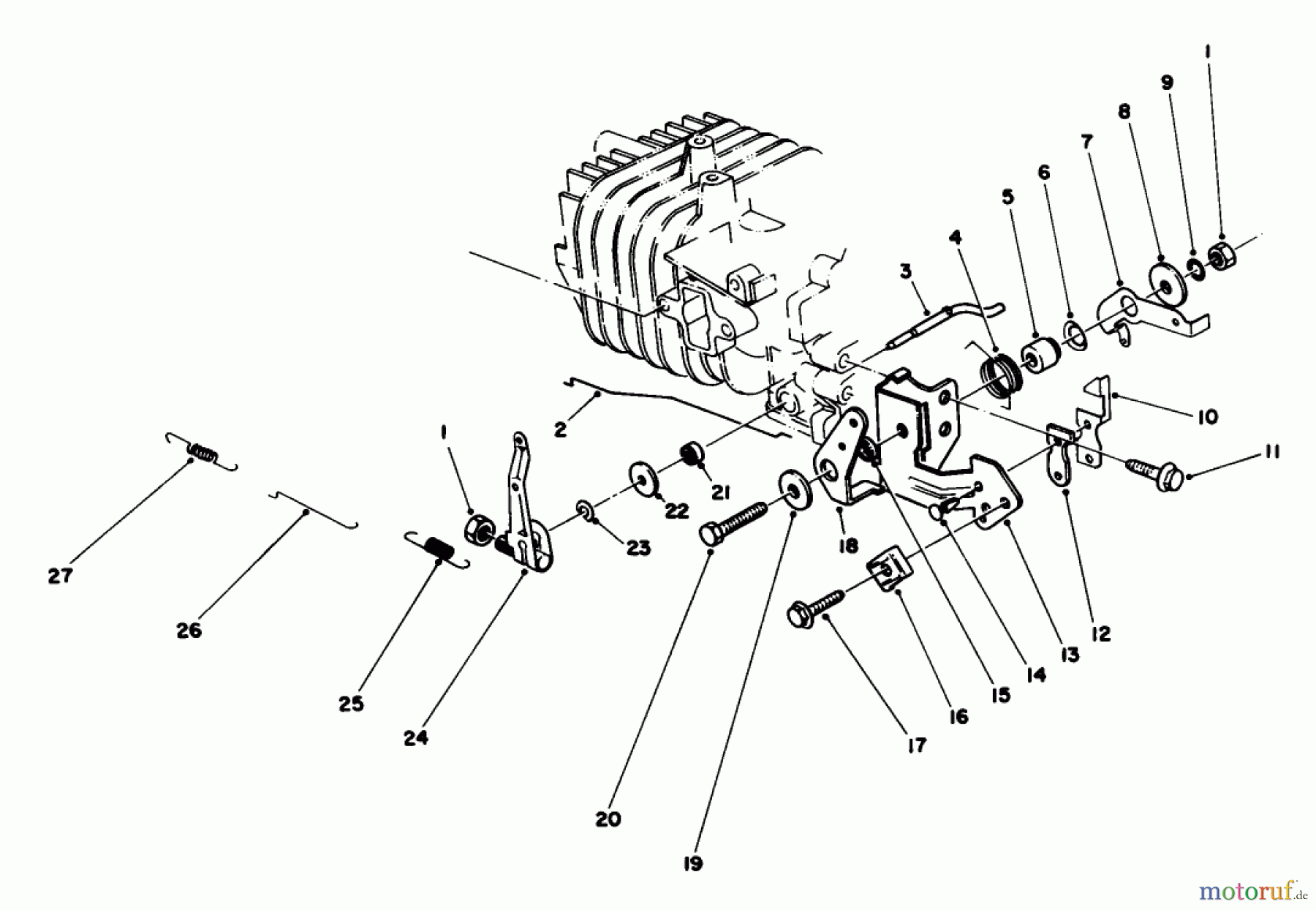  Toro Neu Mowers, Walk-Behind Seite 1 16202C - Toro Lawnmower, 1987 (7000001-7999999) GOVERNOR ASSEMBLY (ENGINE NO. 47PG6)