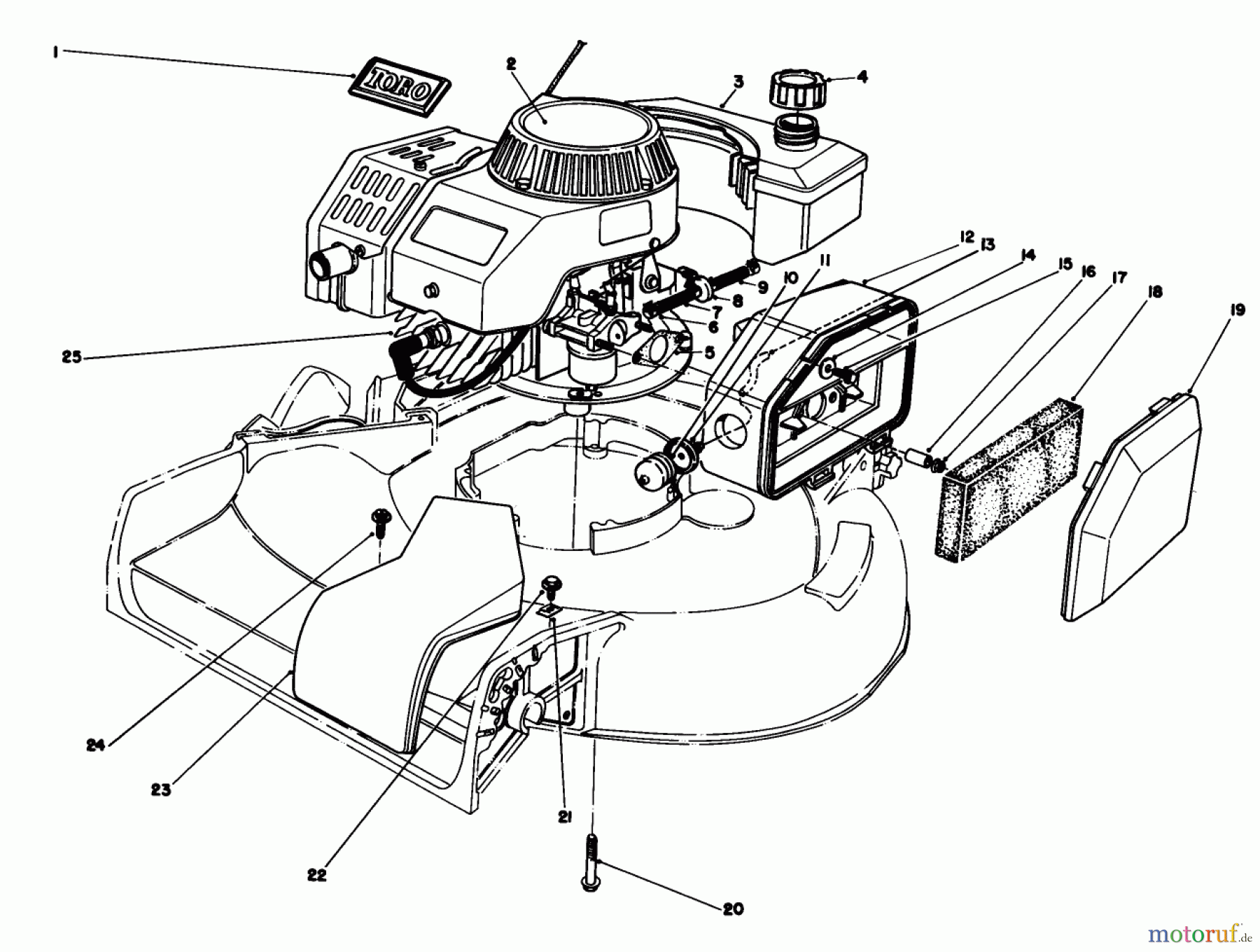  Toro Neu Mowers, Walk-Behind Seite 1 16212C - Toro Lawnmower, 1988 (8000001-8999999) ENGINE ASSEMBLY