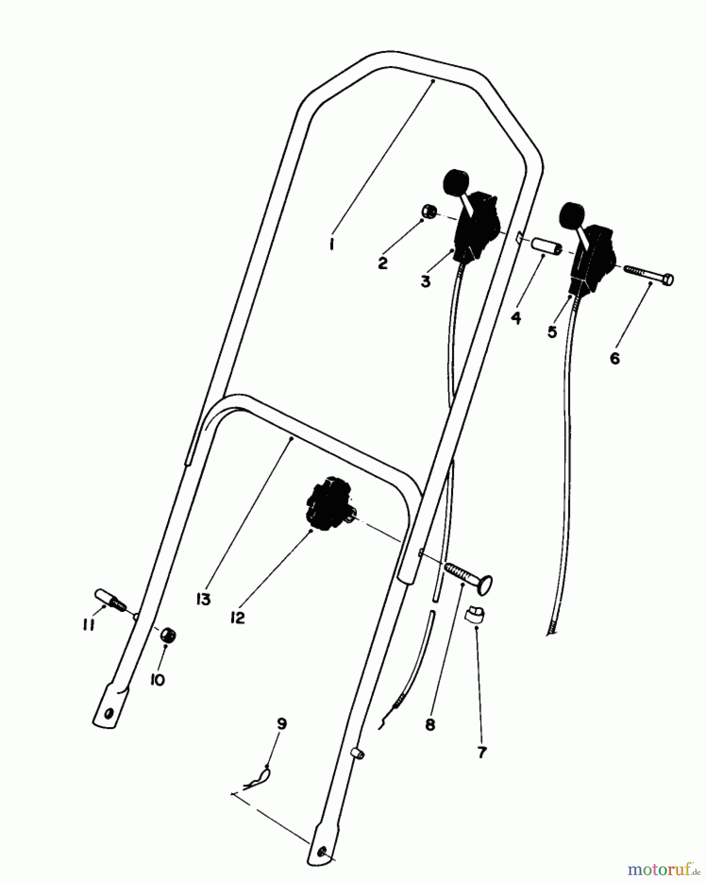  Toro Neu Mowers, Walk-Behind Seite 1 16297 - Toro Lawnmower, 1983 (3000001-3999999) HANDLE ASSEMBLY