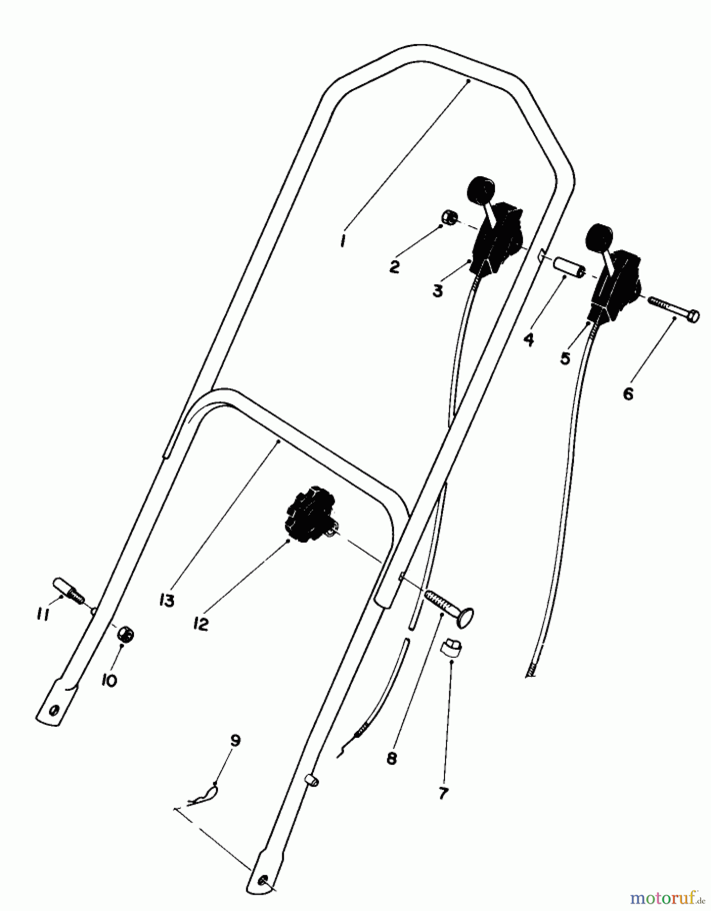  Toro Neu Mowers, Walk-Behind Seite 1 16297 - Toro Lawnmower, 1984 (4000001-4999999) HANDLE ASSEMBLY