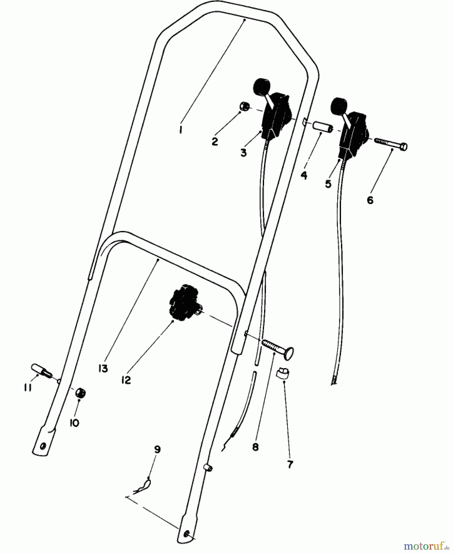  Toro Neu Mowers, Walk-Behind Seite 1 16297C - Toro Lawnmower, 1985 (5000001-5999999) HANDLE ASSEMBLY
