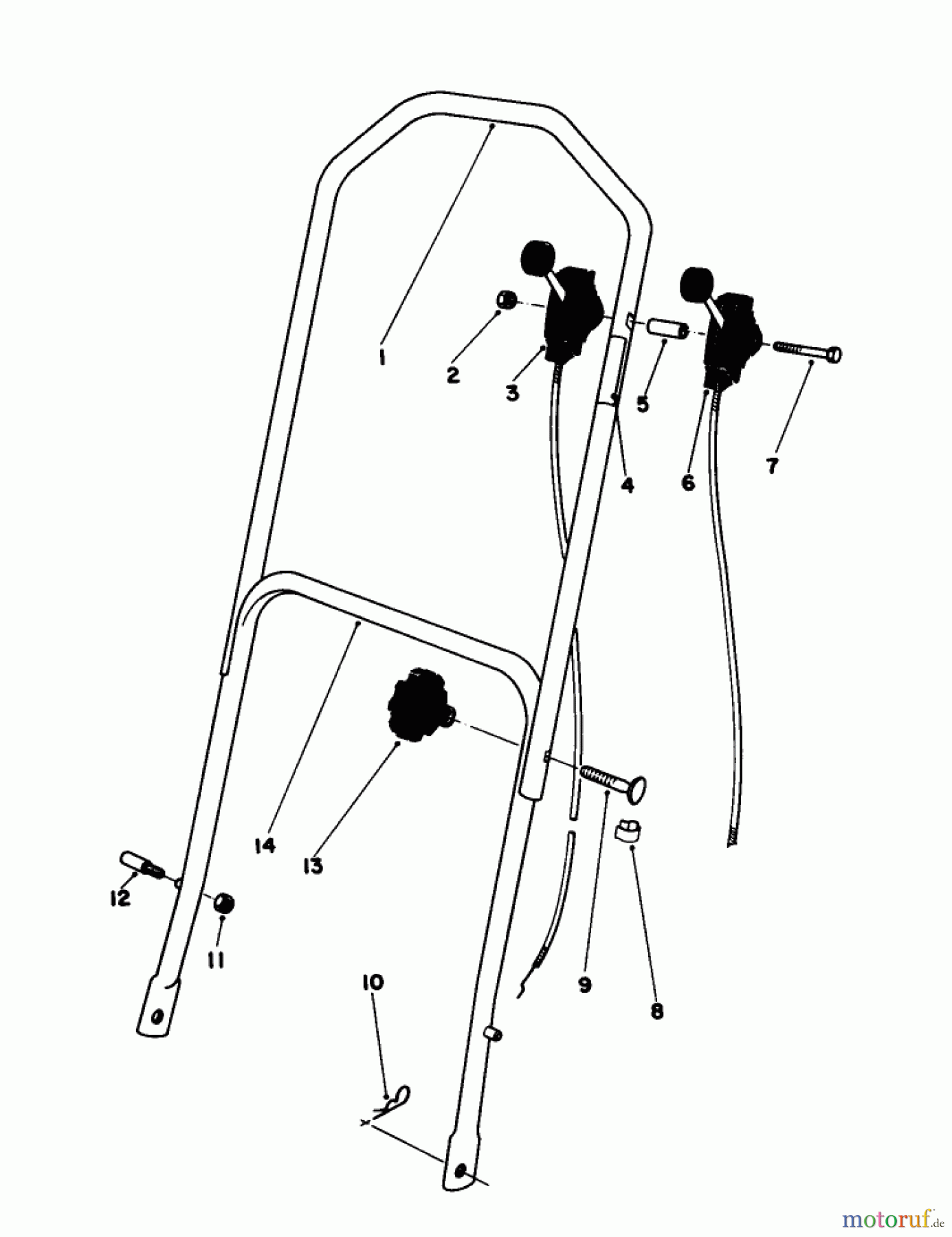  Toro Neu Mowers, Walk-Behind Seite 1 16299 - Toro Lawnmower, 1985 (5000001-5999999) HANDLE ASSEMBLY