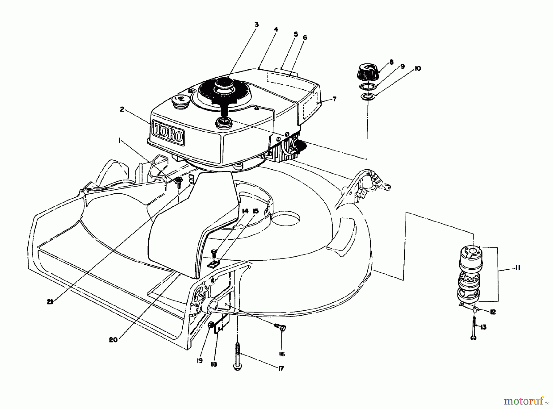  Toro Neu Mowers, Walk-Behind Seite 1 16299C - Toro Lawnmower, 1987 (7000001-7999999) ENGINE ASSEMBLY