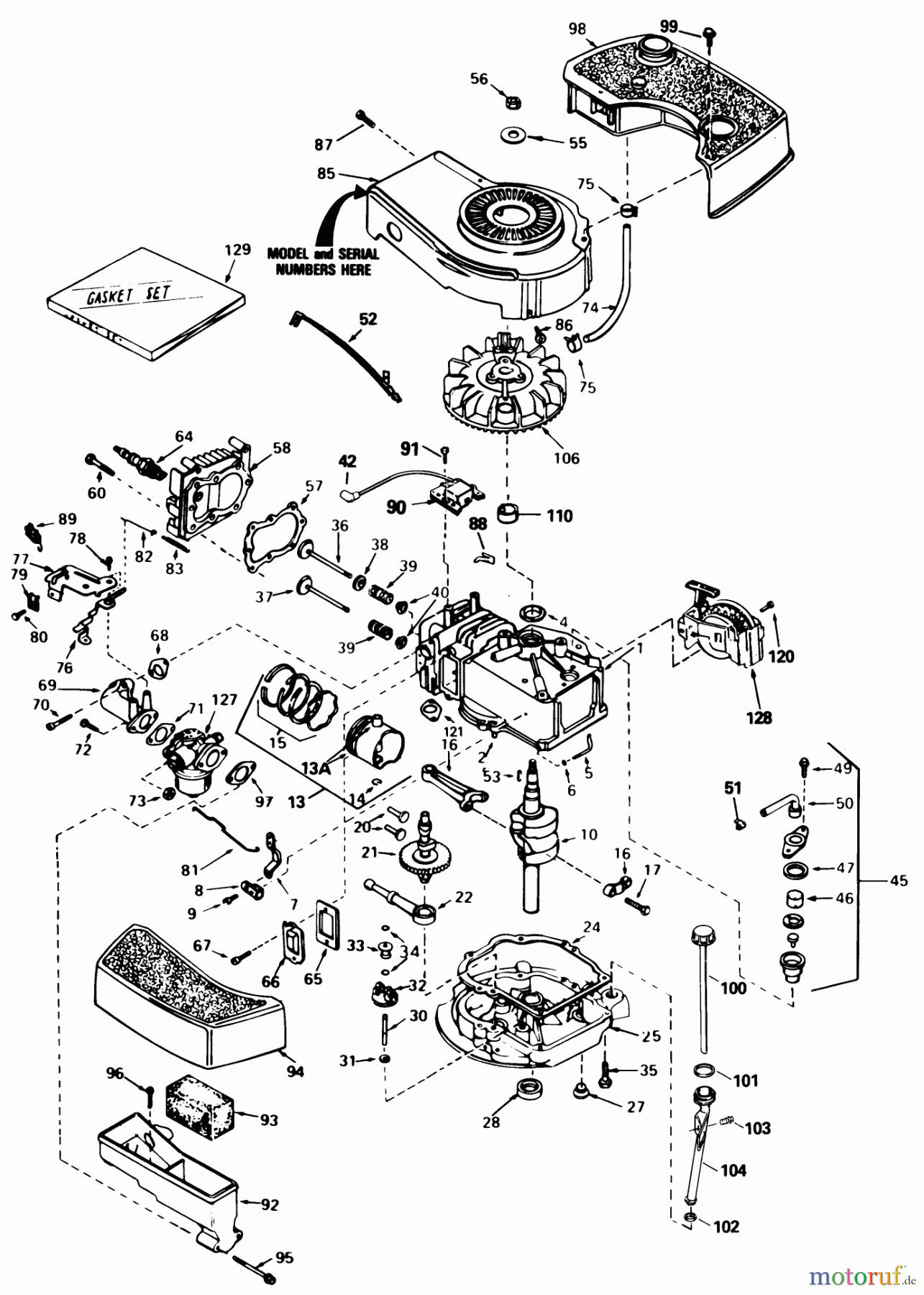  Toro Neu Mowers, Walk-Behind Seite 1 16299C - Toro Lawnmower, 1988 (8000001-8999999) ENGINE TECUMSEH MODEL NO. TNT 100-10100F