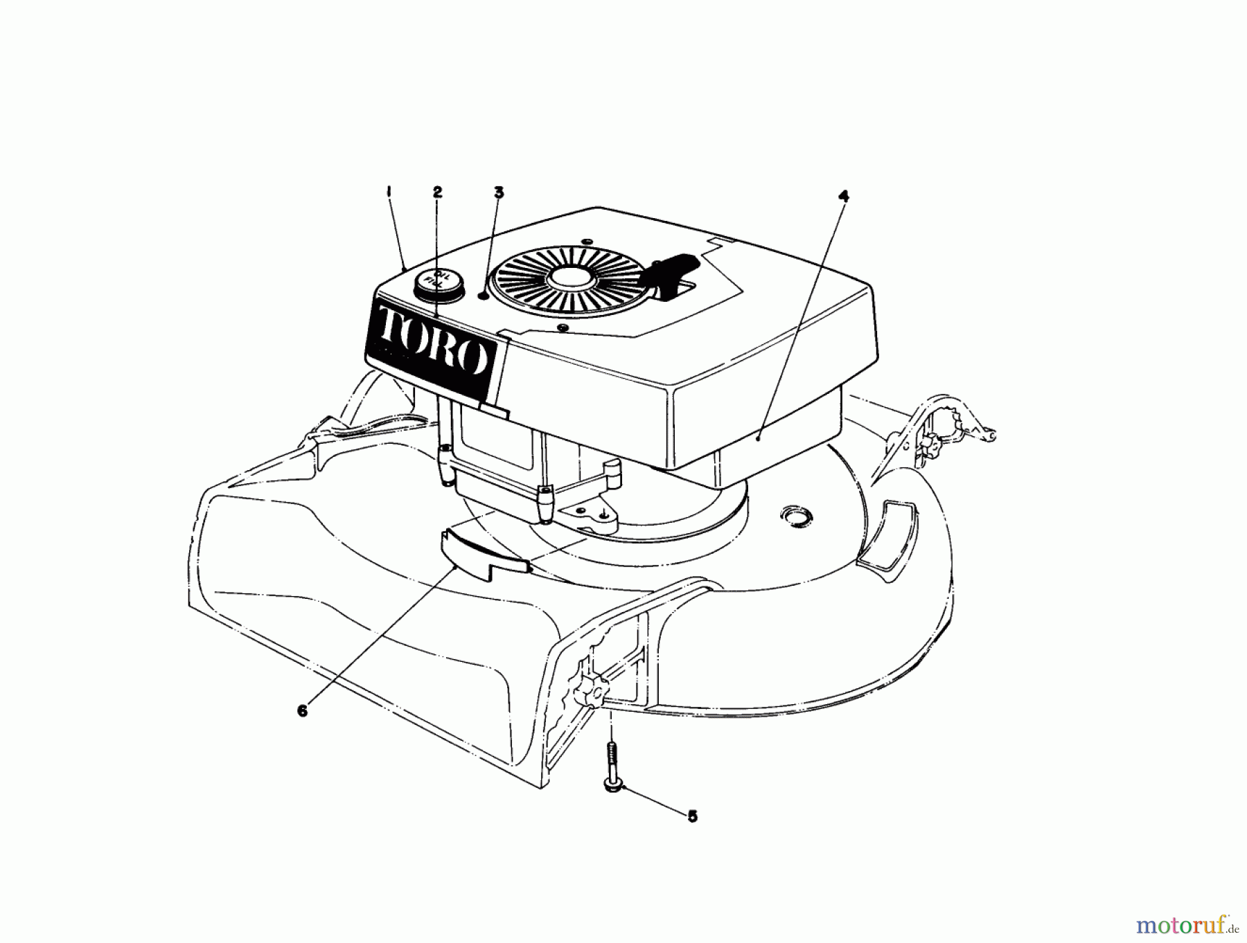  Toro Neu Mowers, Walk-Behind Seite 1 16300 - Toro Lawnmower, 1981 (1000001-1999999) ENGINE ASSEMBLY