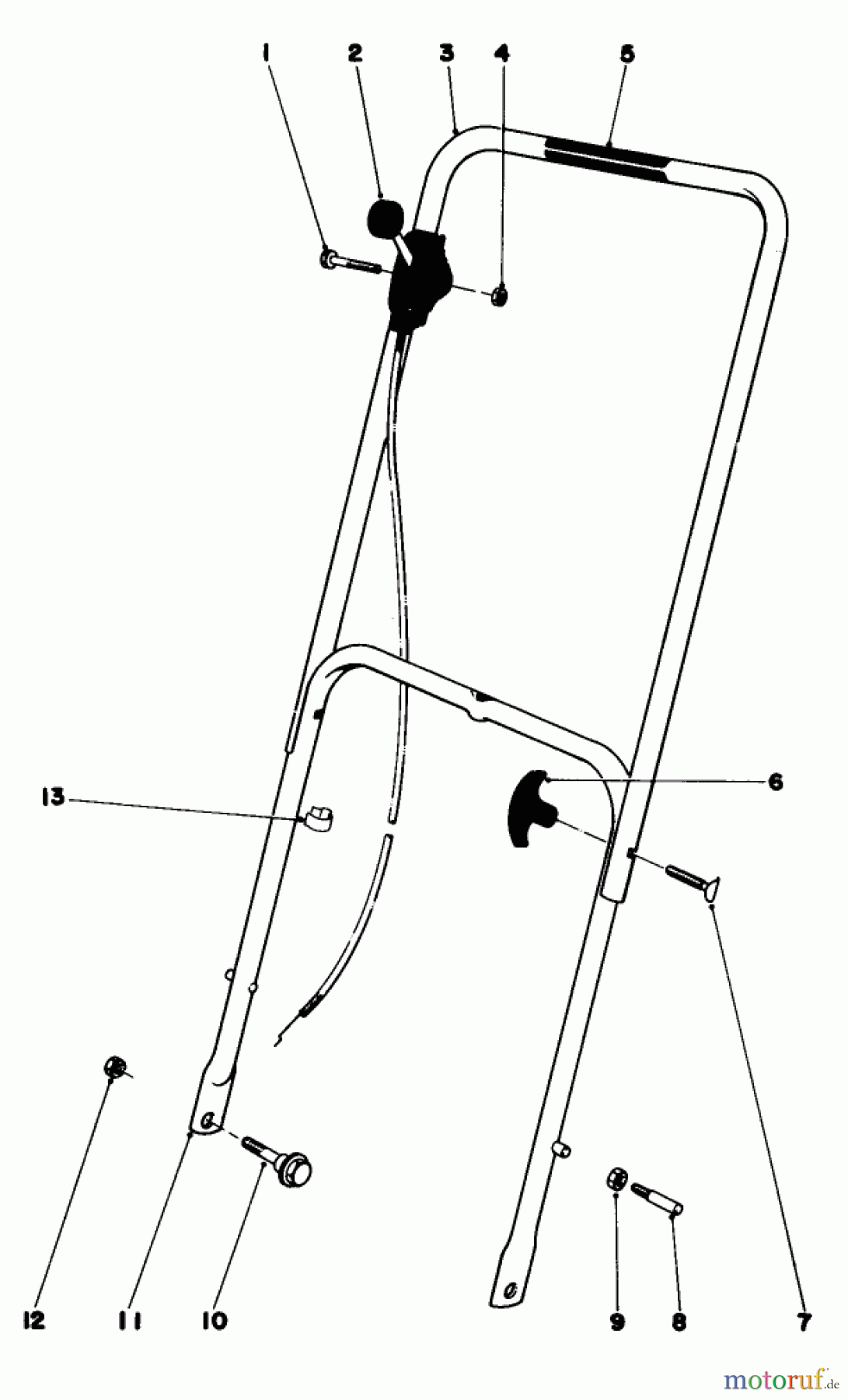  Toro Neu Mowers, Walk-Behind Seite 1 16300 - Toro Lawnmower, 1982 (2000001-2999999) HANDLE ASSEMBLY
