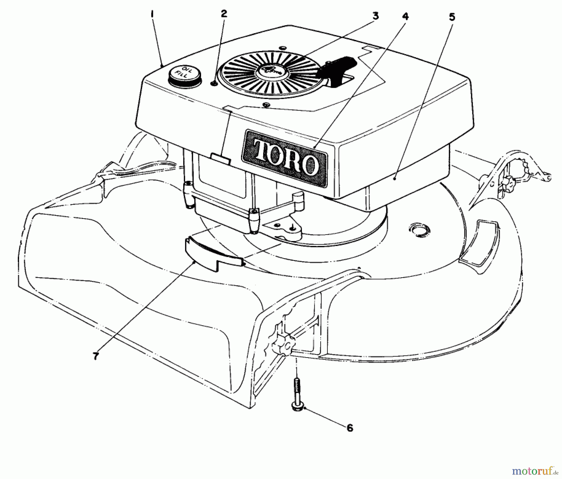  Toro Neu Mowers, Walk-Behind Seite 1 16310 - Toro Lawnmower, 1982 (2000001-2999999) ENGINE ASSEMBLY