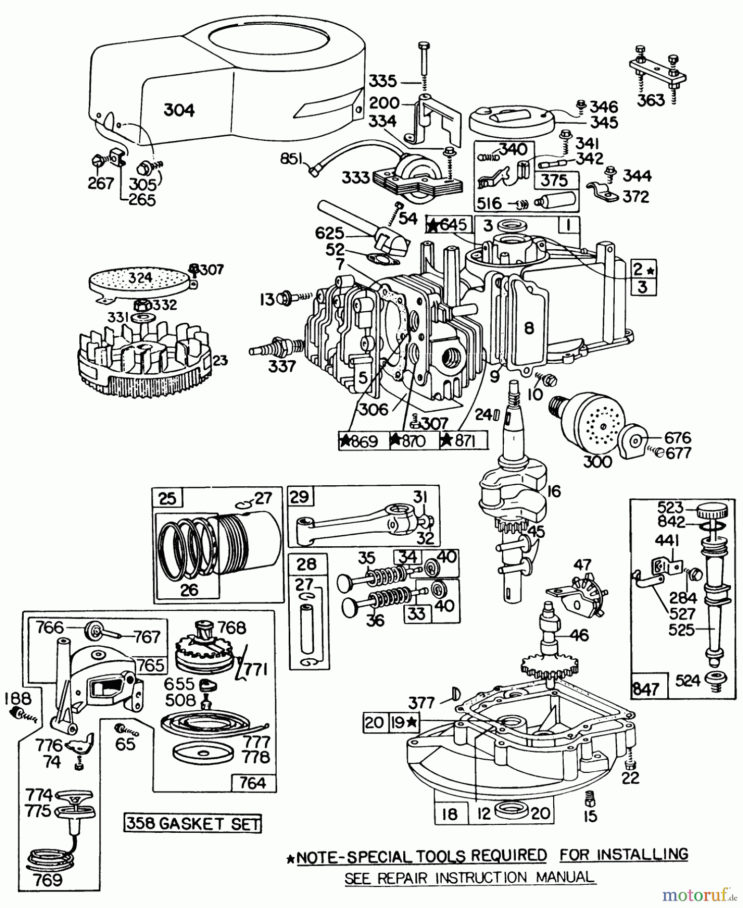 Toro Neu Mowers, Walk-Behind Seite 1 16310 - Toro Lawnmower, 1982 (2000001-2999999) ENGINE BRIGGS & STRATTON MODEL 93508-0195-01 ENGINE BRIGGS & STRATTON MODEL 92908-2053-01