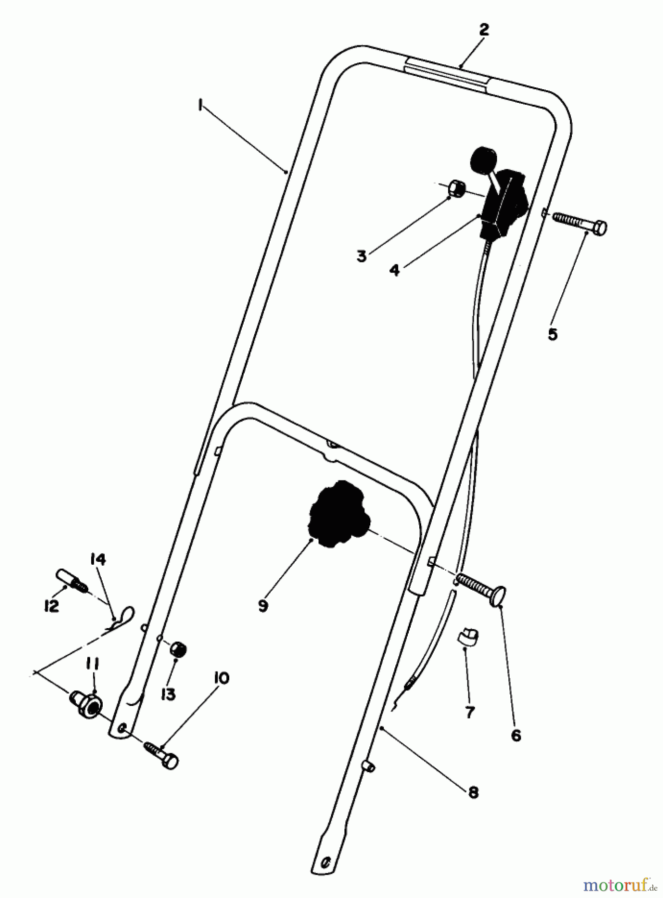  Toro Neu Mowers, Walk-Behind Seite 1 16330 - Toro Lawnmower, 1983 (3000001-3999999) HANDLE ASSEMBLY
