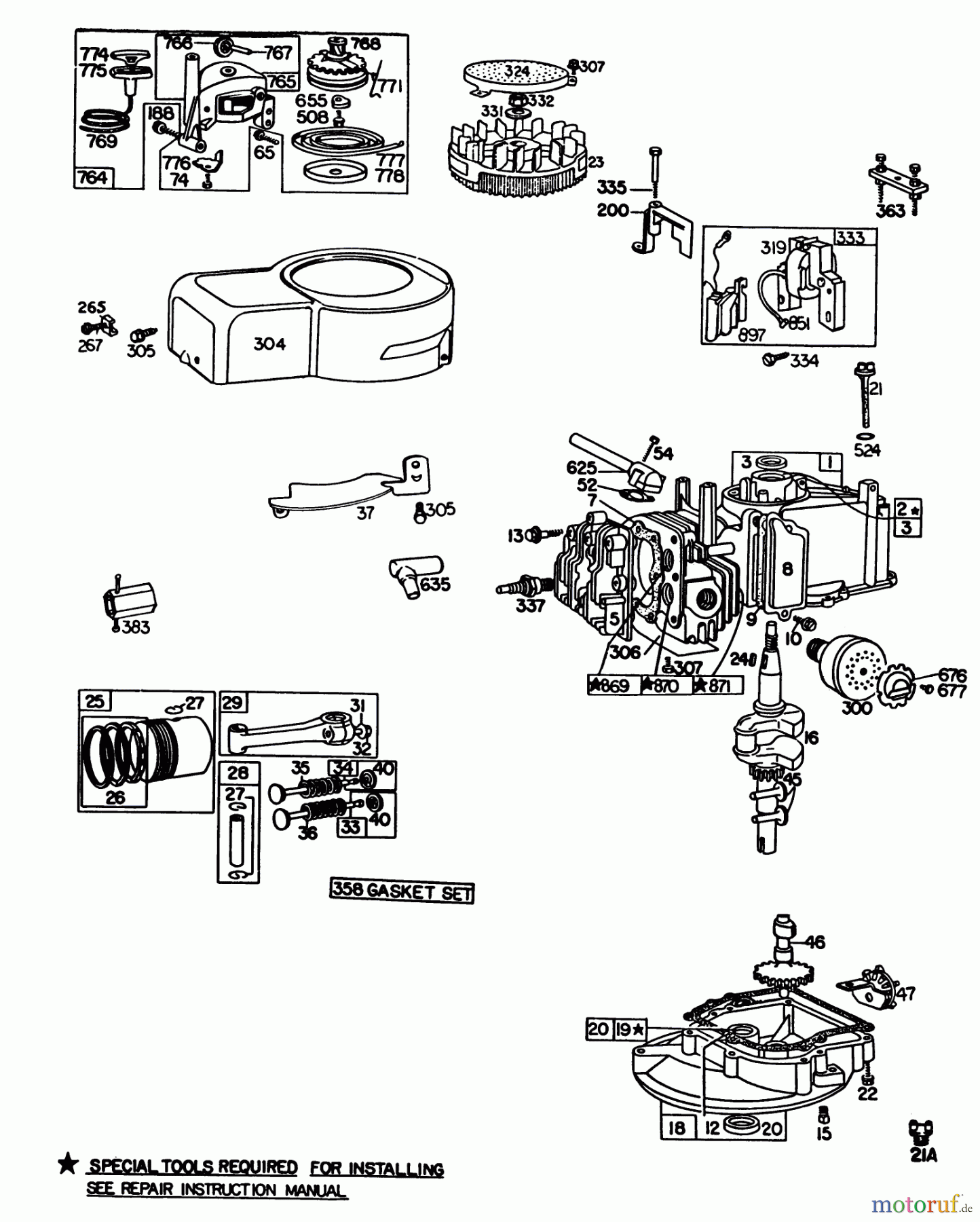  Toro Neu Mowers, Walk-Behind Seite 1 16330 - Toro Lawnmower, 1984 (4000001-4999999) ENGINE BRIGGS & STRATTON MODEL 92908-5205-01 #1